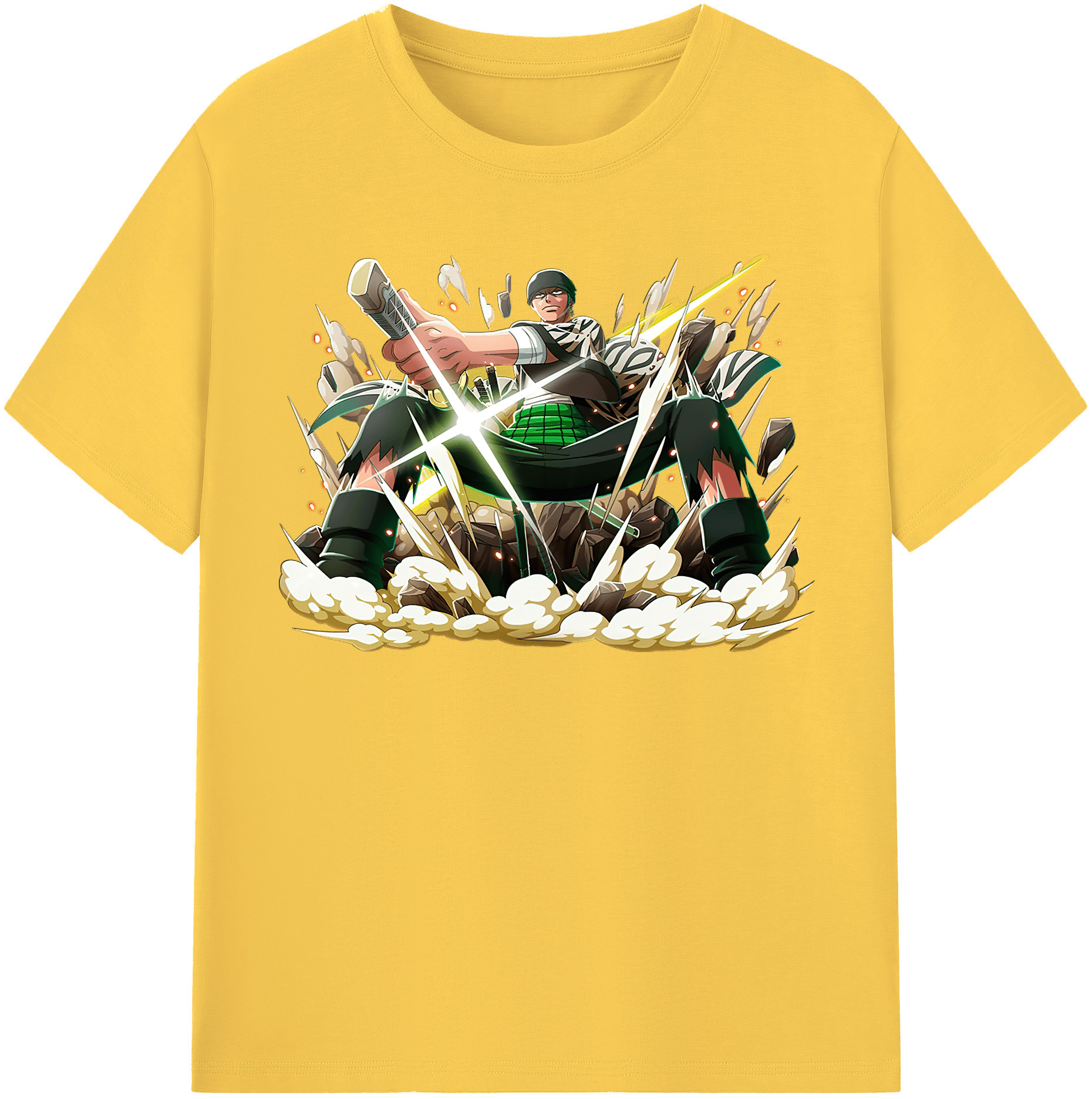ワンピース ロロノア・ゾロ ONE PIECE Roronoa Zoro 綿100％半袖Tシャツ（フロントプリント）