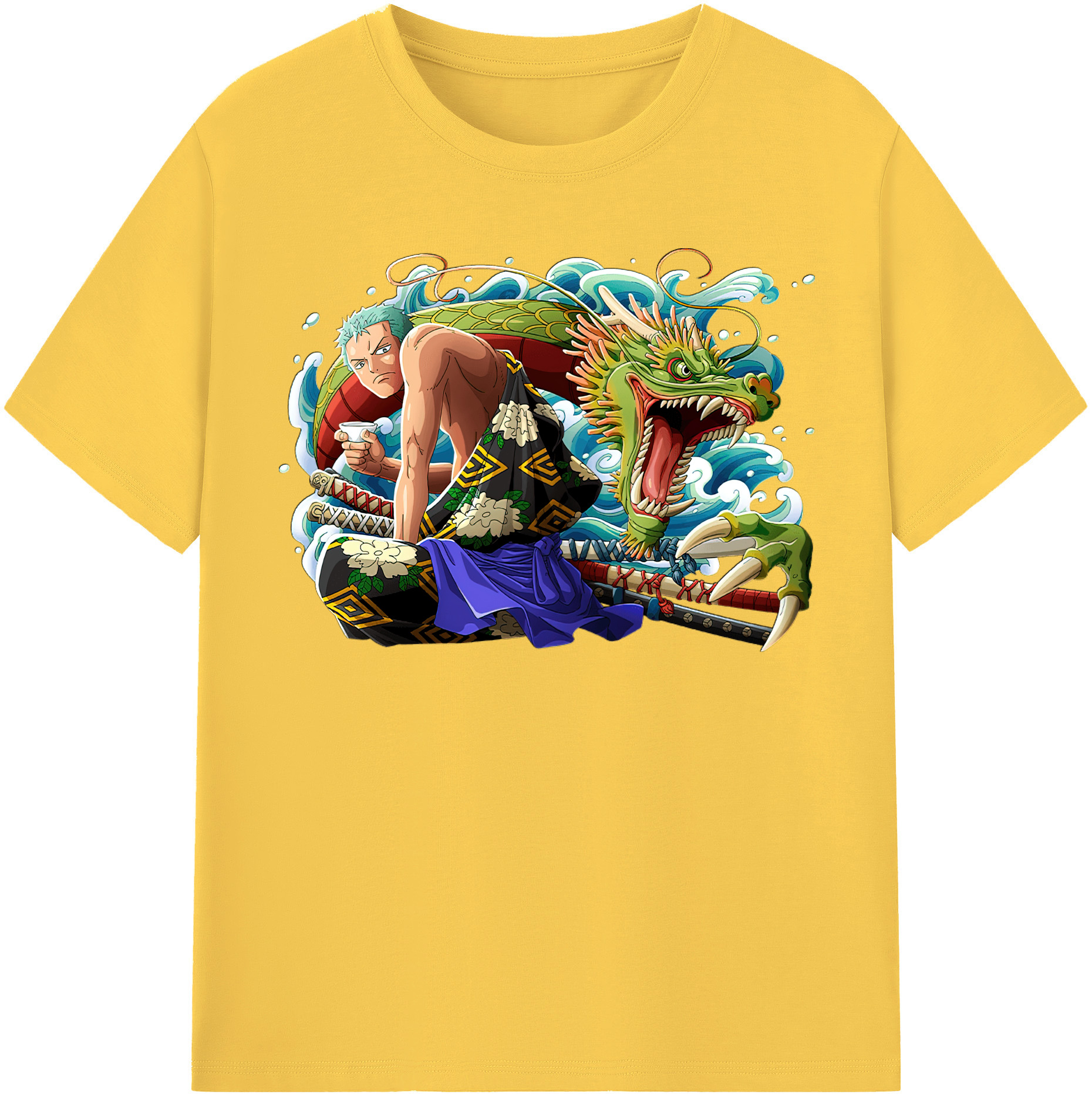 ワンピース ロロノア・ゾロ ONE PIECE Roronoa Zoro 綿100％半袖Tシャツ（フロントプリント）