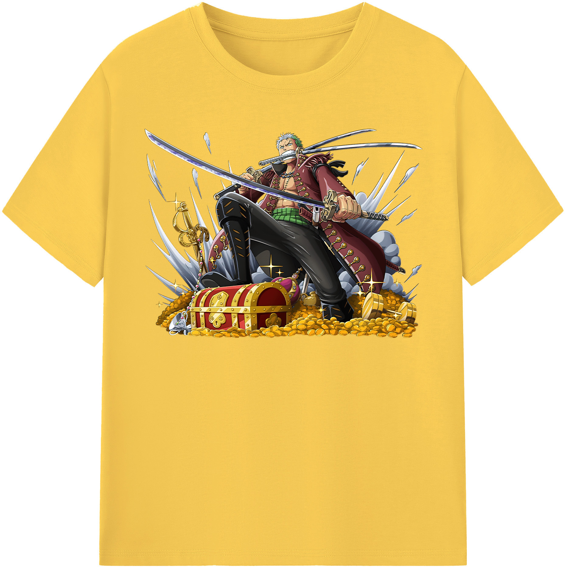 ワンピース ロロノア・ゾロ ONE PIECE Roronoa Zoro 綿100％半袖Tシャツ（フロントプリント）