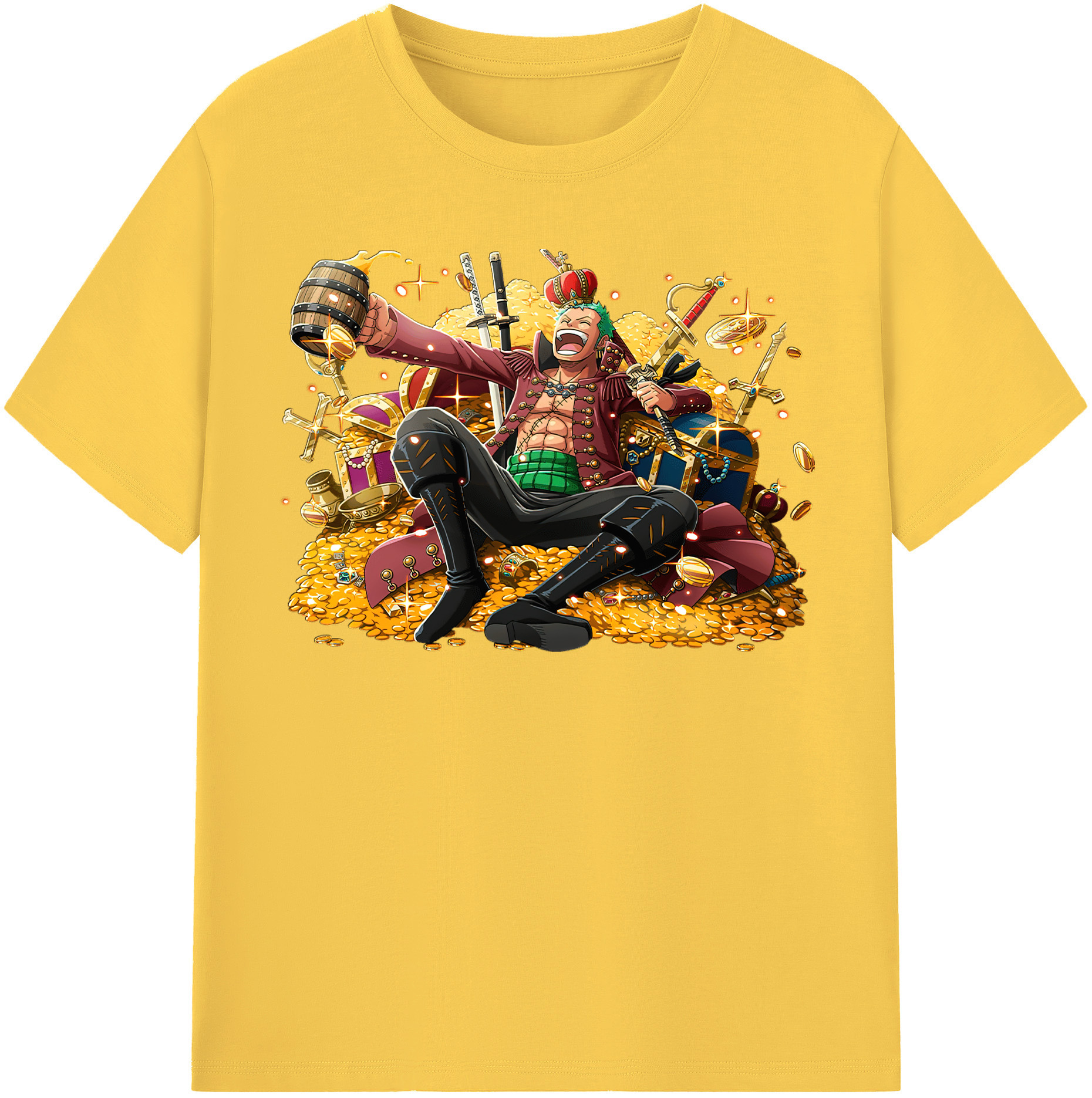 ワンピース ロロノア・ゾロ ONE PIECE Roronoa Zoro 綿100％半袖Tシャツ（フロントプリント）