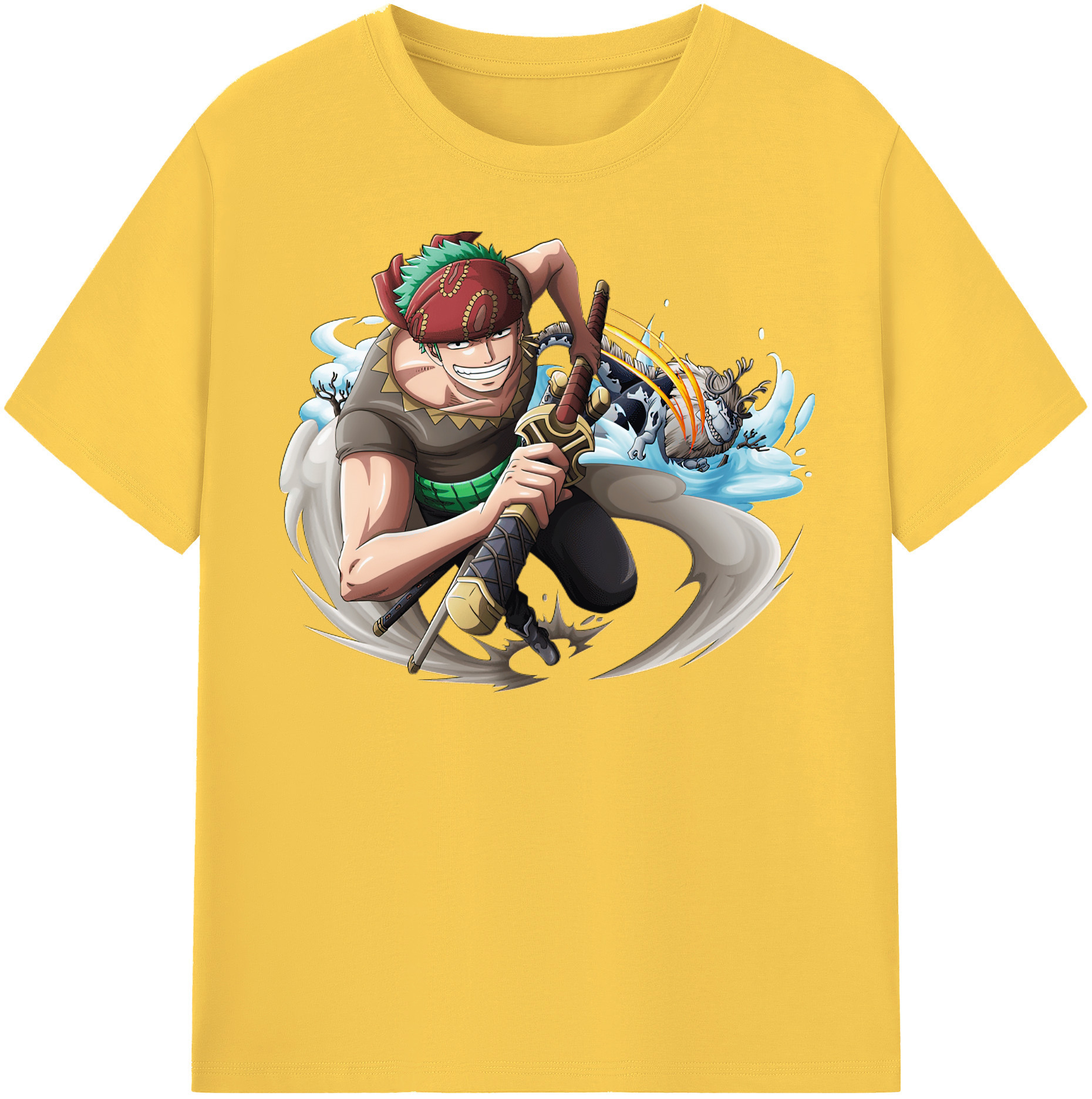 ワンピース ロロノア・ゾロ ONE PIECE Roronoa Zoro 綿100％半袖Tシャツ（フロントプリント）