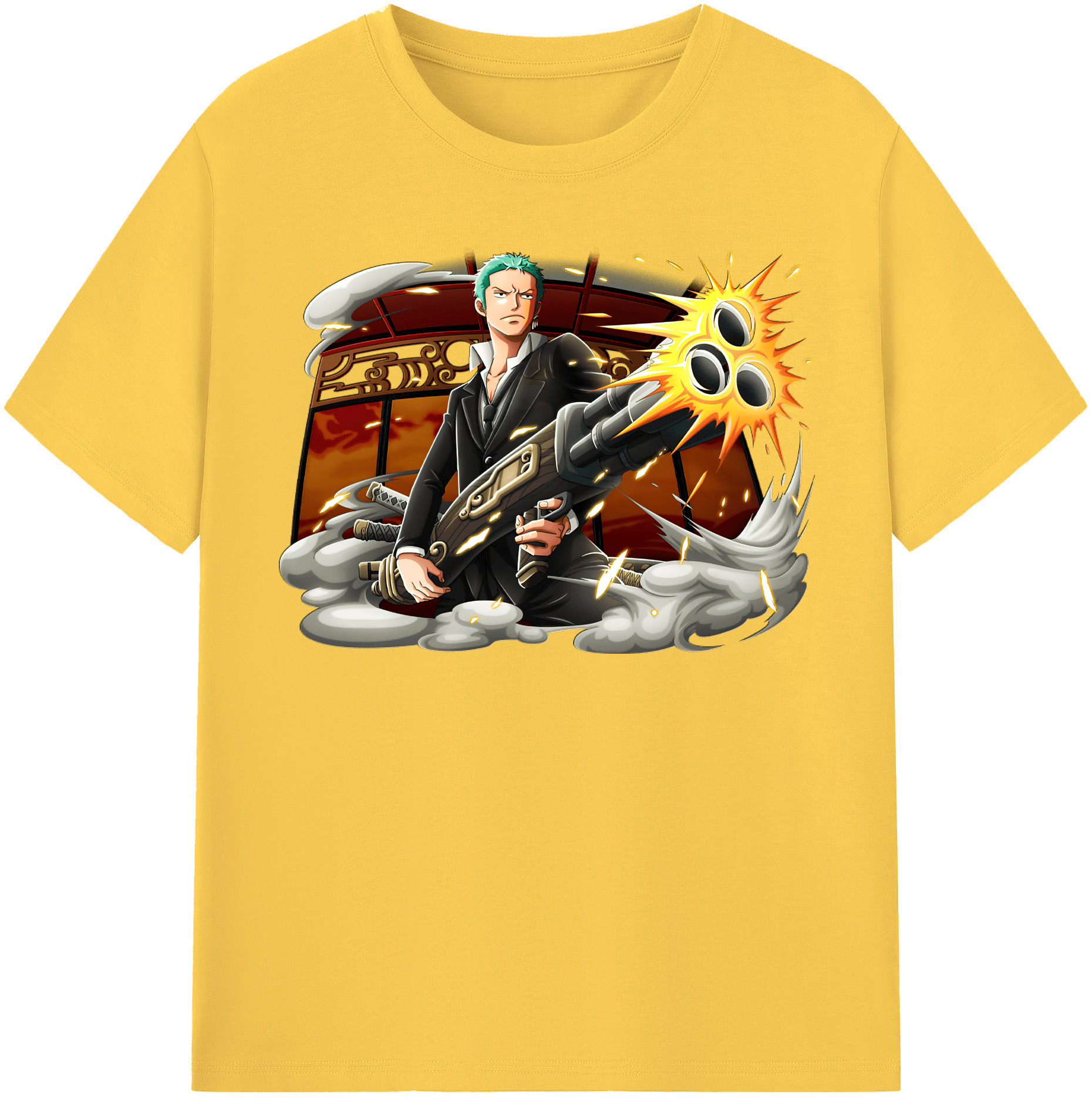 ワンピース ロロノア・ゾロ ONE PIECE Roronoa Zoro 綿100％半袖Tシャツ（フロントプリント）