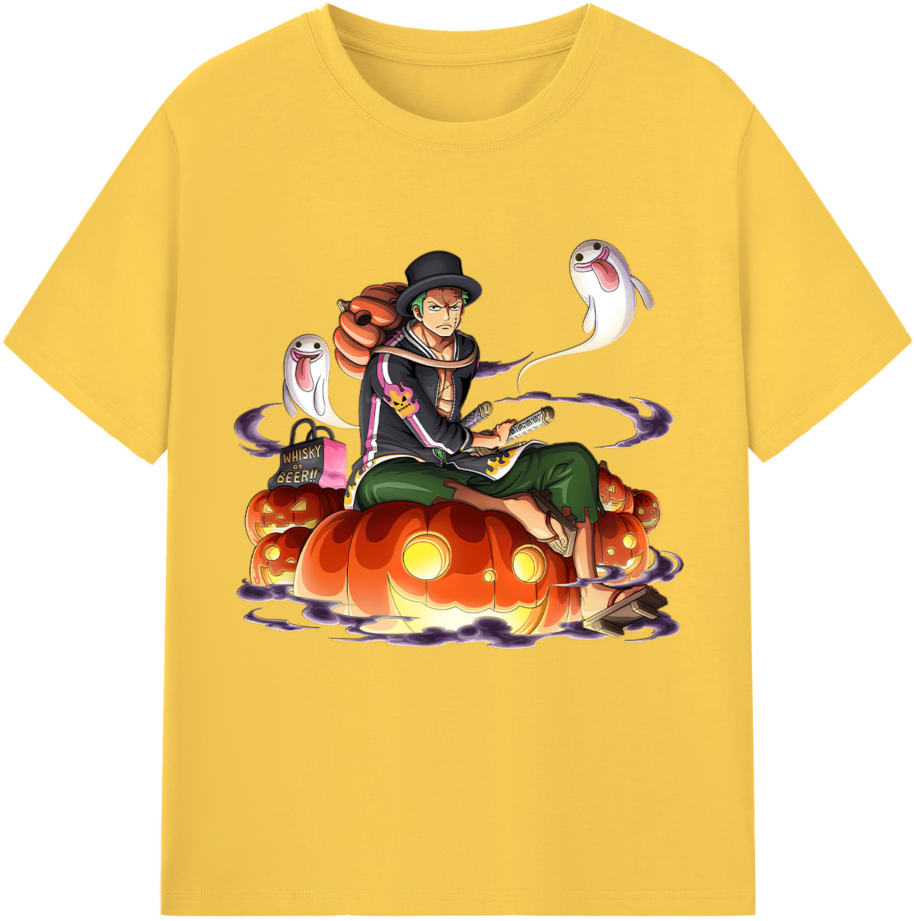 ワンピース ロロノア・ゾロ ONE PIECE Roronoa Zoro 綿100％半袖Tシャツ（フロントプリント）