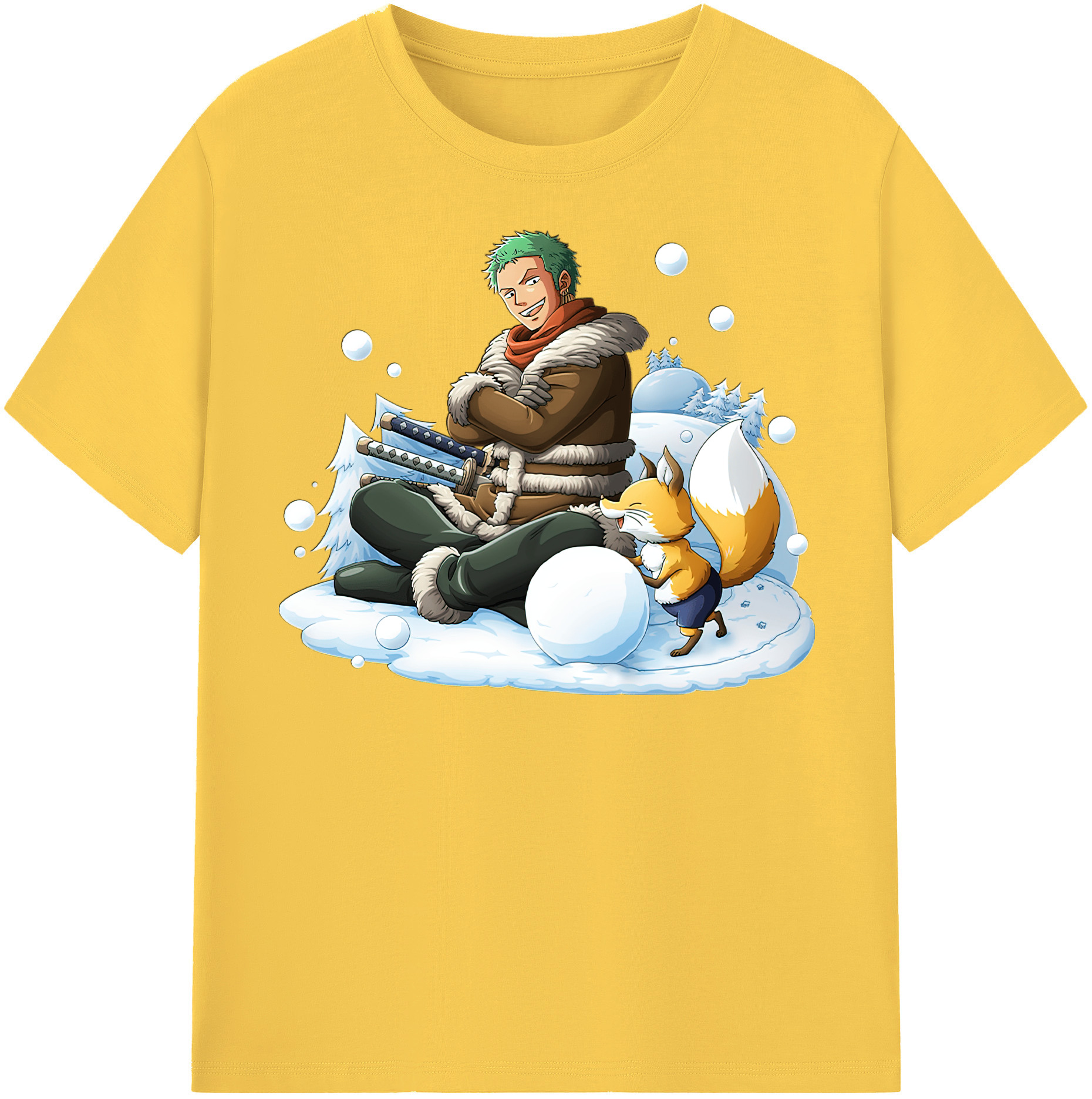 ワンピース ロロノア・ゾロ ONE PIECE Roronoa Zoro 綿100％半袖Tシャツ（フロントプリント）