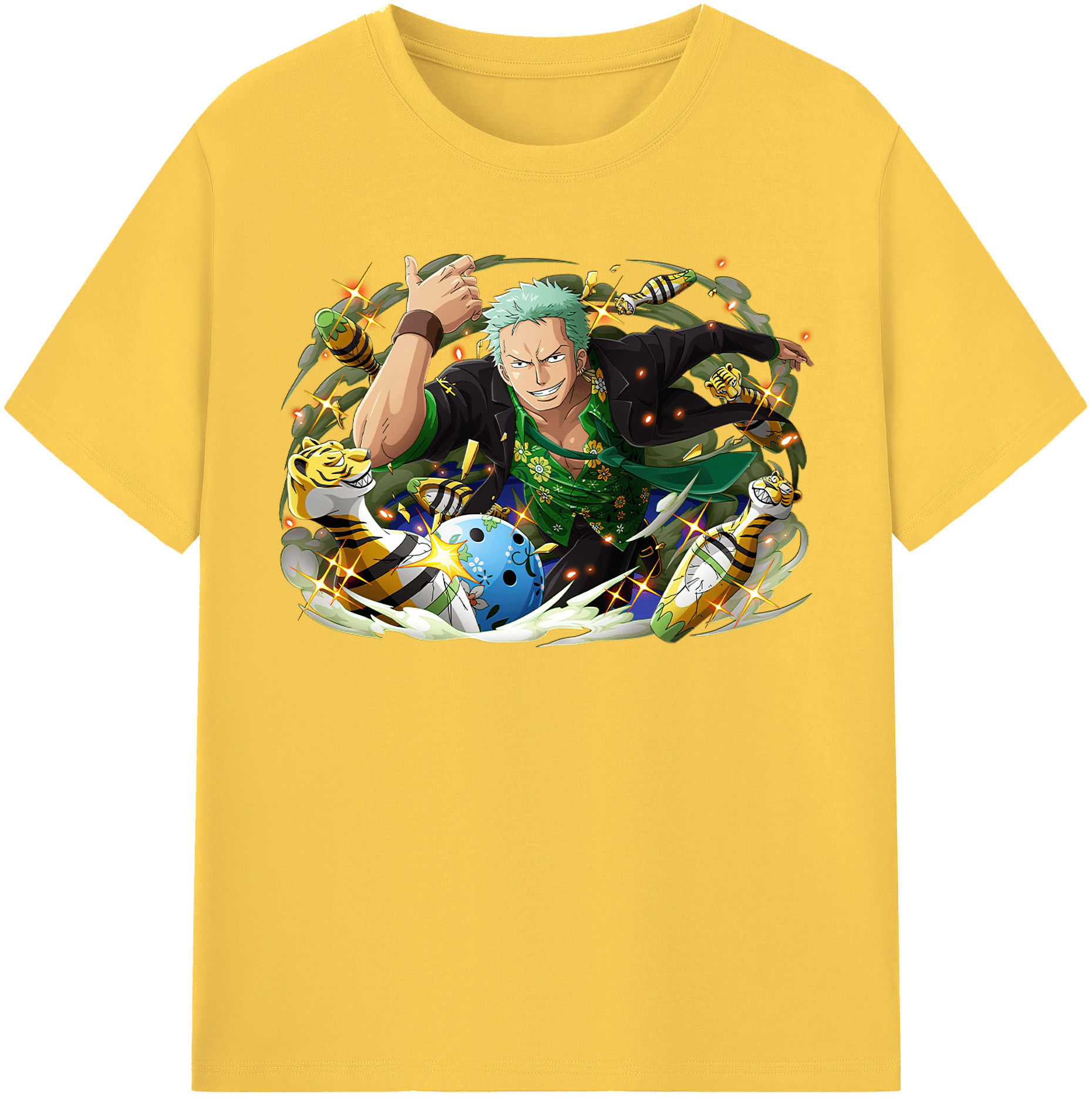 ワンピース ロロノア・ゾロ ONE PIECE Roronoa Zoro 綿100％半袖Tシャツ（フロントプリント）