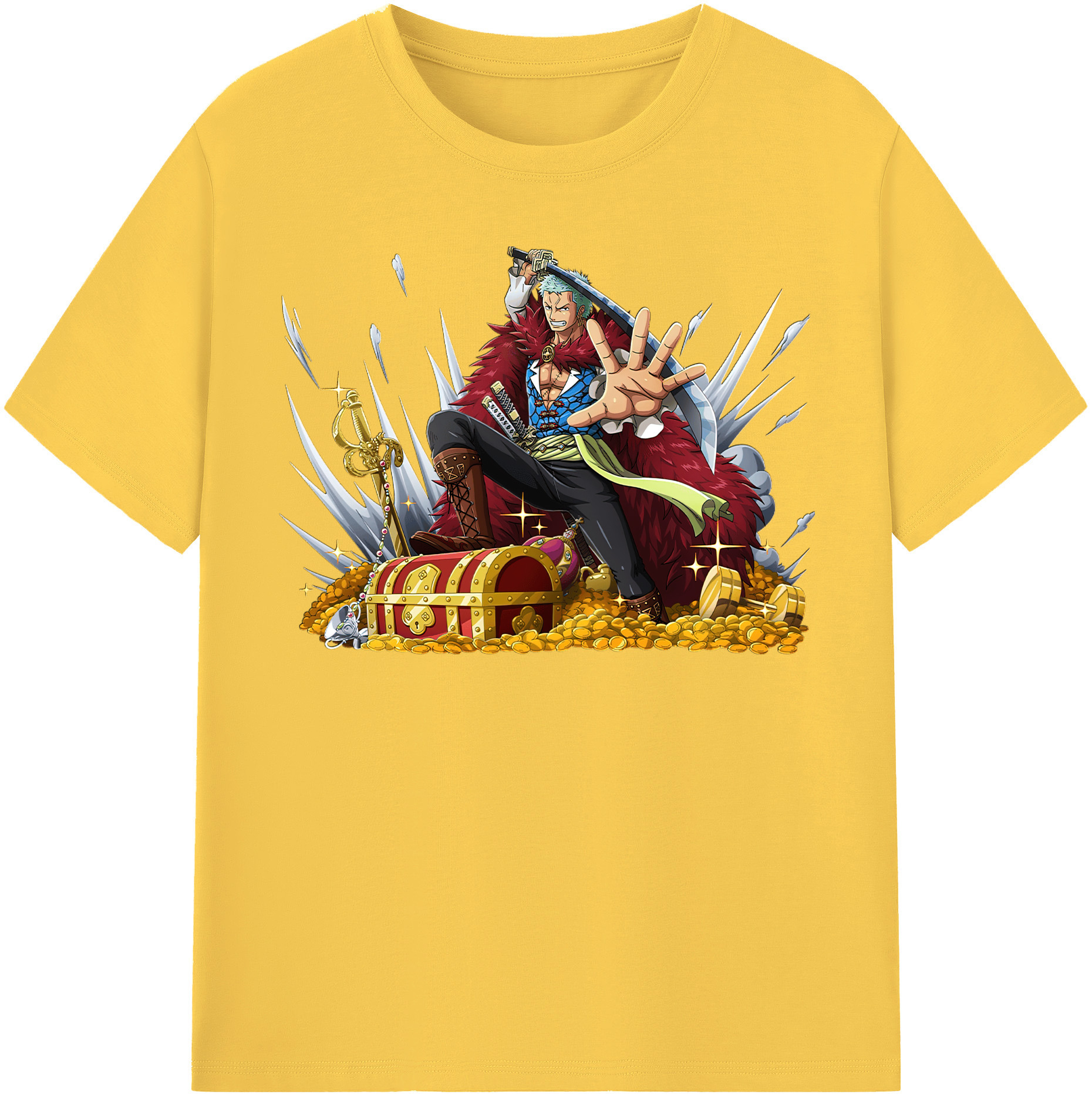 ワンピース ロロノア・ゾロ ONE PIECE Roronoa Zoro 綿100％半袖Tシャツ（フロントプリント）