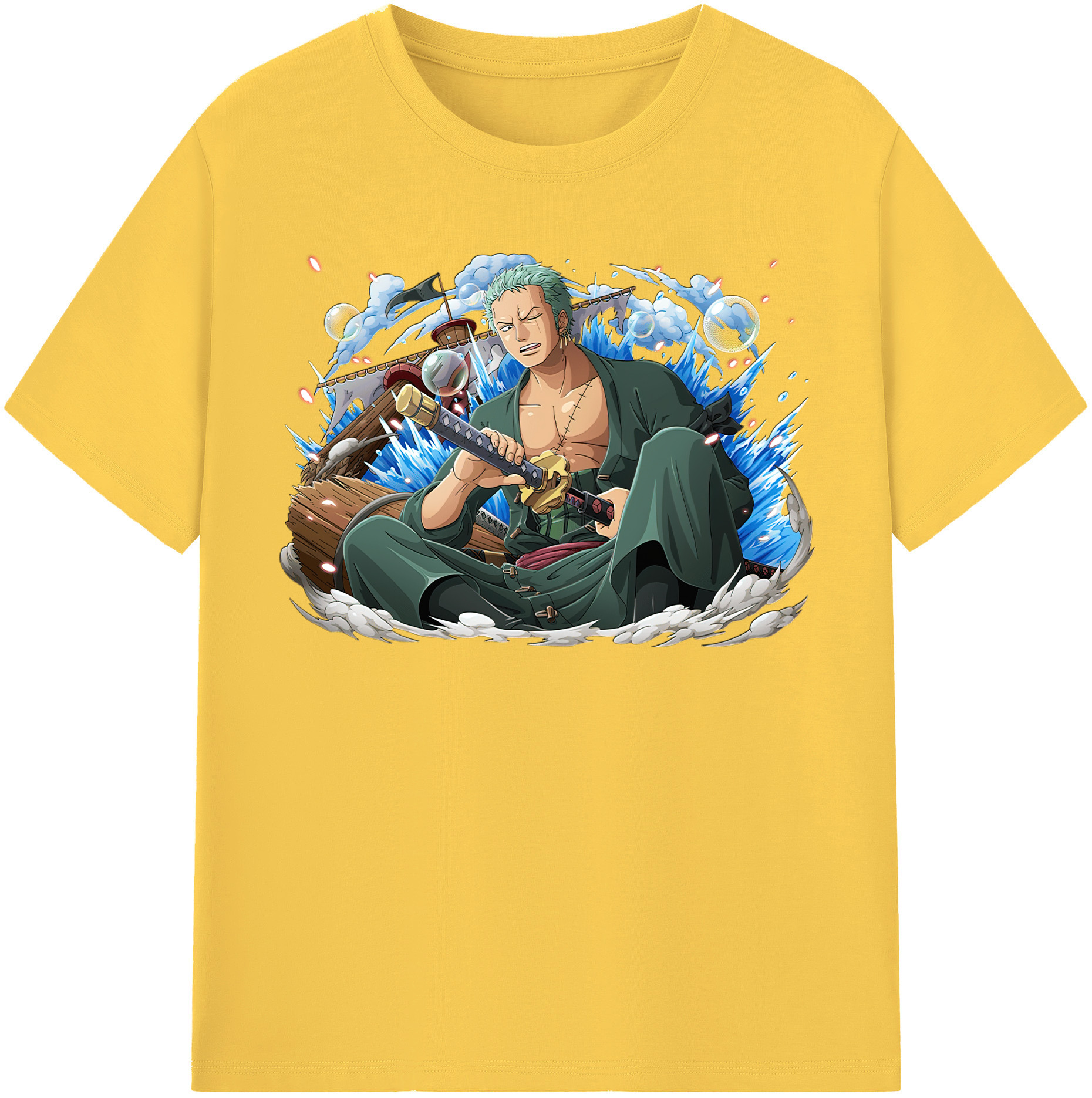 ワンピース ロロノア・ゾロ ONE PIECE Roronoa Zoro 綿100％半袖Tシャツ（フロントプリント）