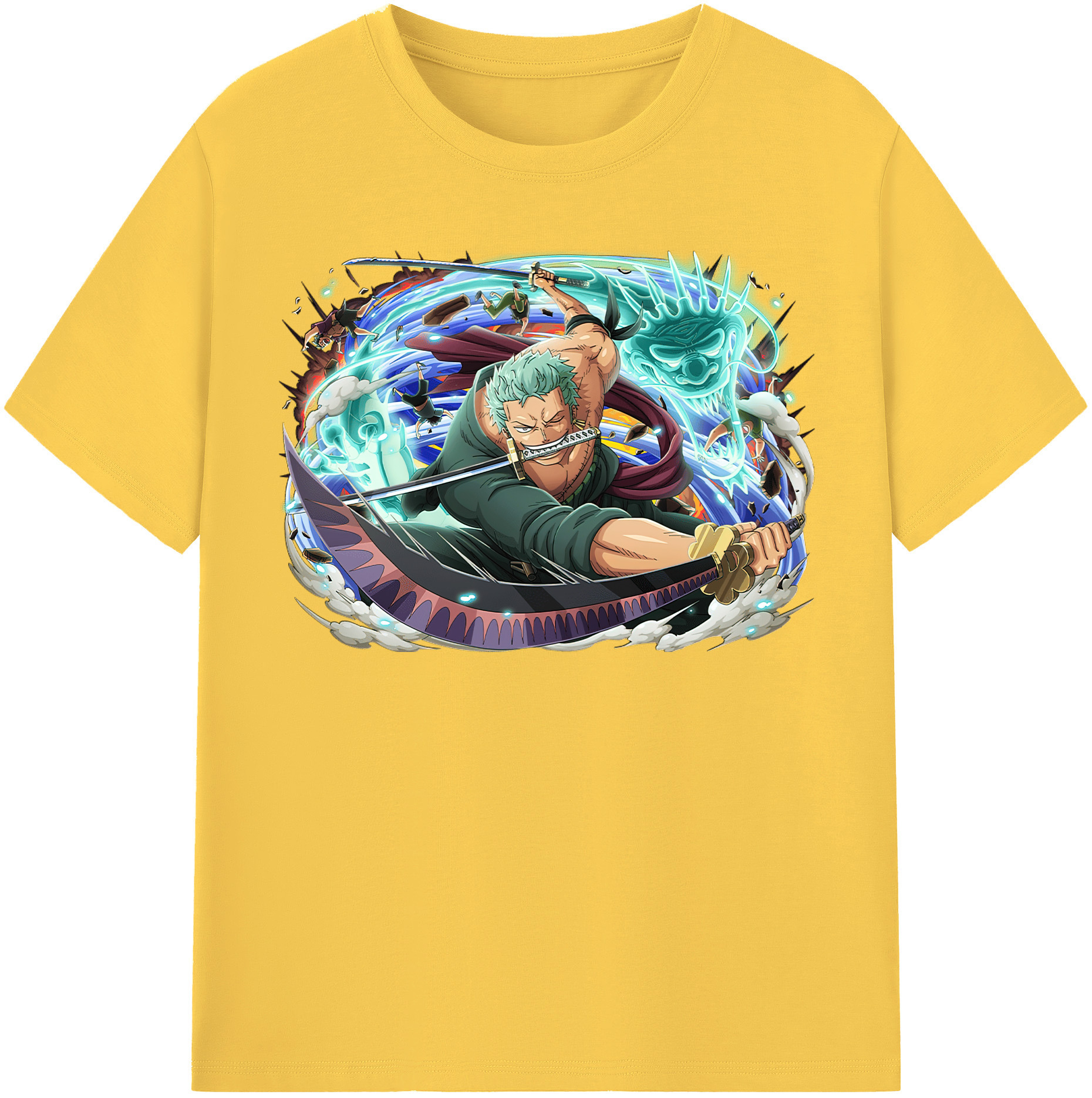 ワンピース ロロノア・ゾロ ONE PIECE Roronoa Zoro 綿100％半袖Tシャツ（フロントプリント）