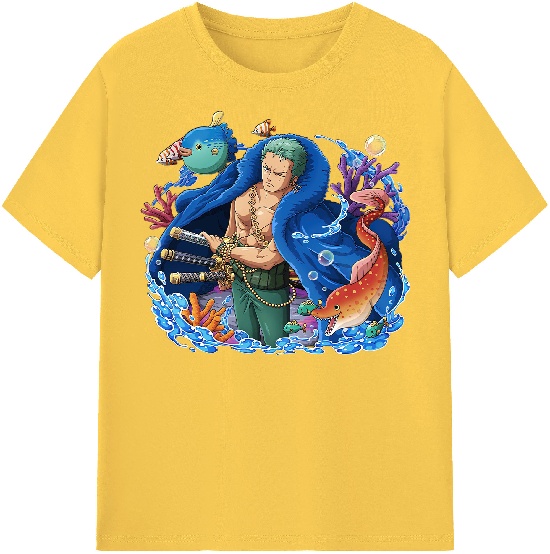 ワンピース ロロノア・ゾロ ONE PIECE Roronoa Zoro 綿100％半袖Tシャツ（フロントプリント）