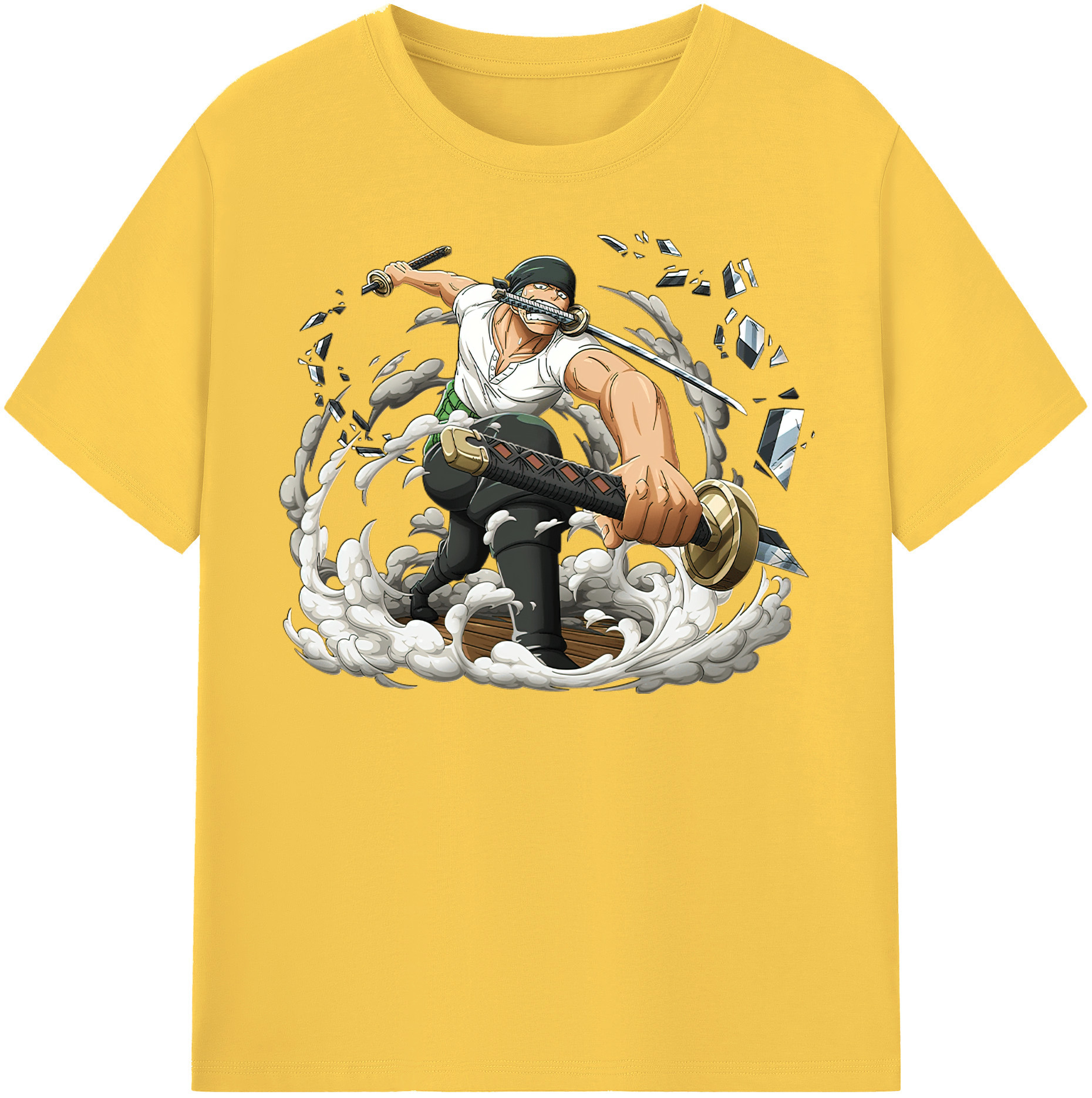 ワンピース ロロノア・ゾロ ONE PIECE Roronoa Zoro 綿100％半袖Tシャツ（フロントプリント）