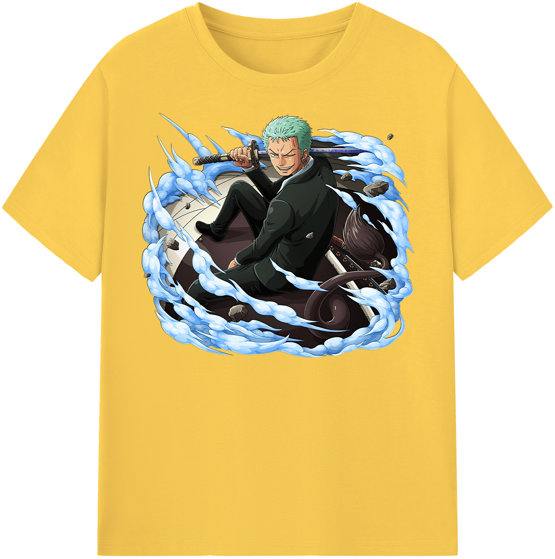 ワンピース ロロノア・ゾロ ONE PIECE Roronoa Zoro 綿100％半袖Tシャツ（フロントプリント）