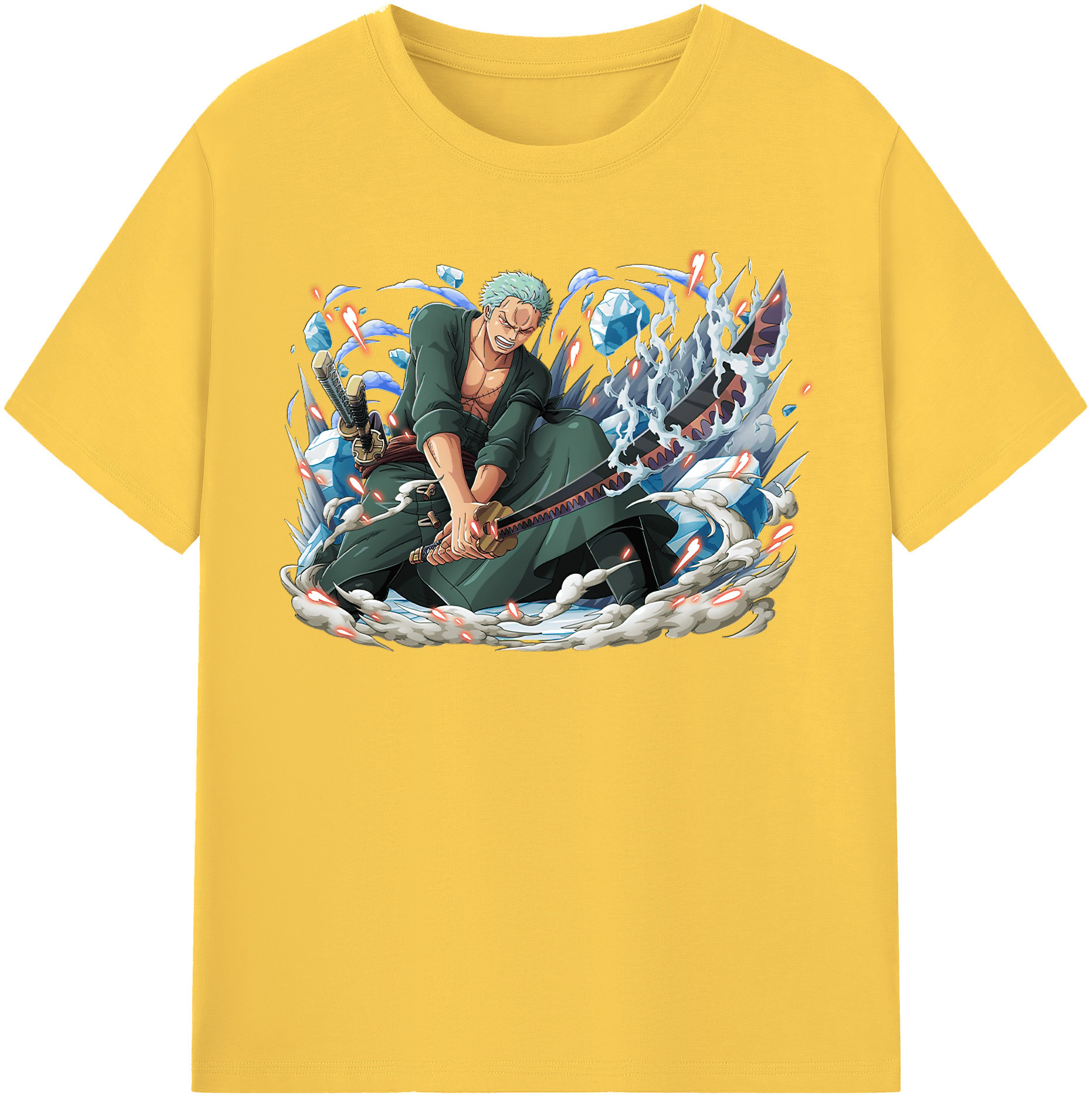 ワンピース ロロノア・ゾロ ONE PIECE Roronoa Zoro 綿100％半袖Tシャツ（フロントプリント）