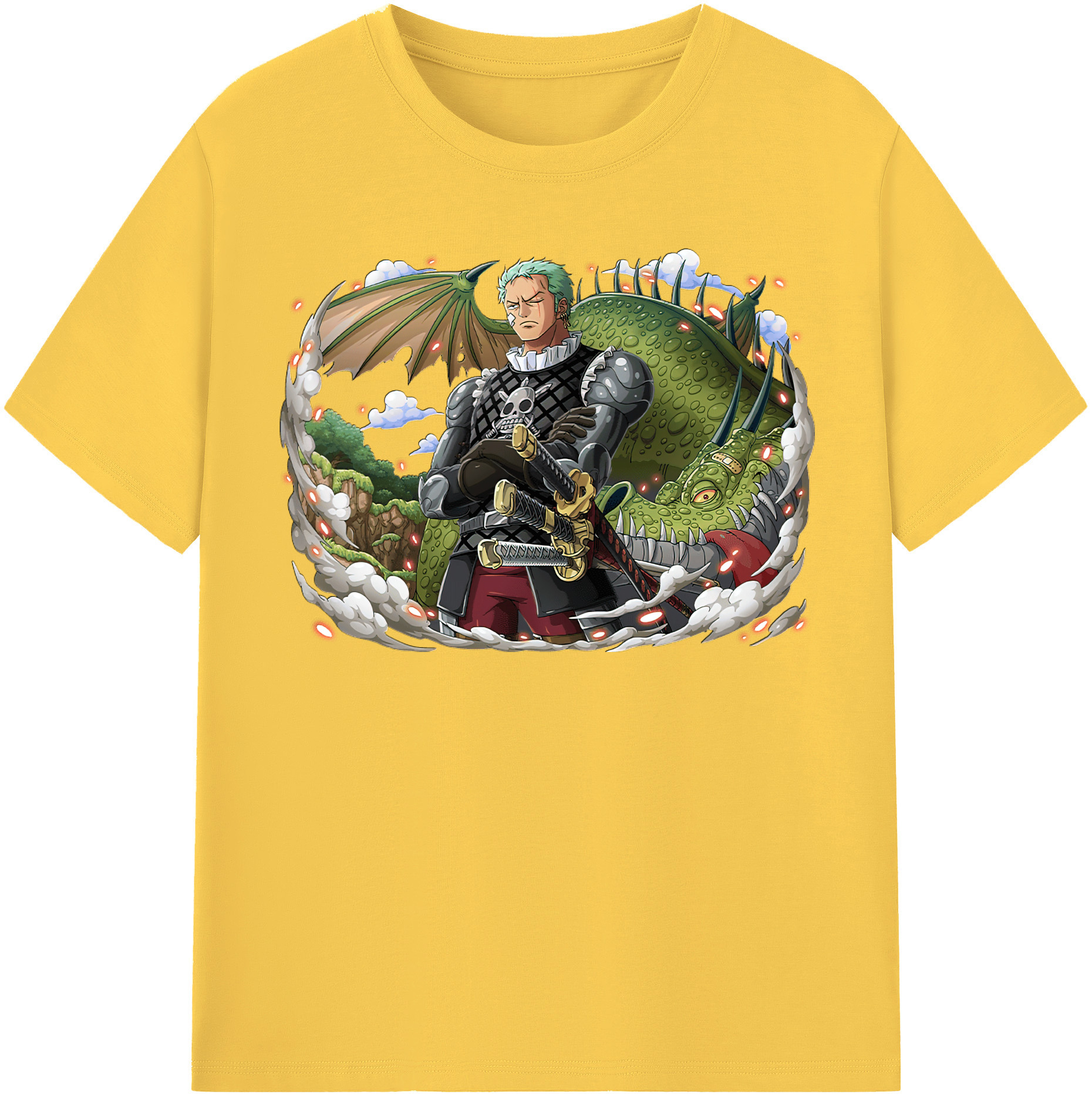 ワンピース ロロノア・ゾロ ONE PIECE Roronoa Zoro 綿100％半袖Tシャツ（フロントプリント）