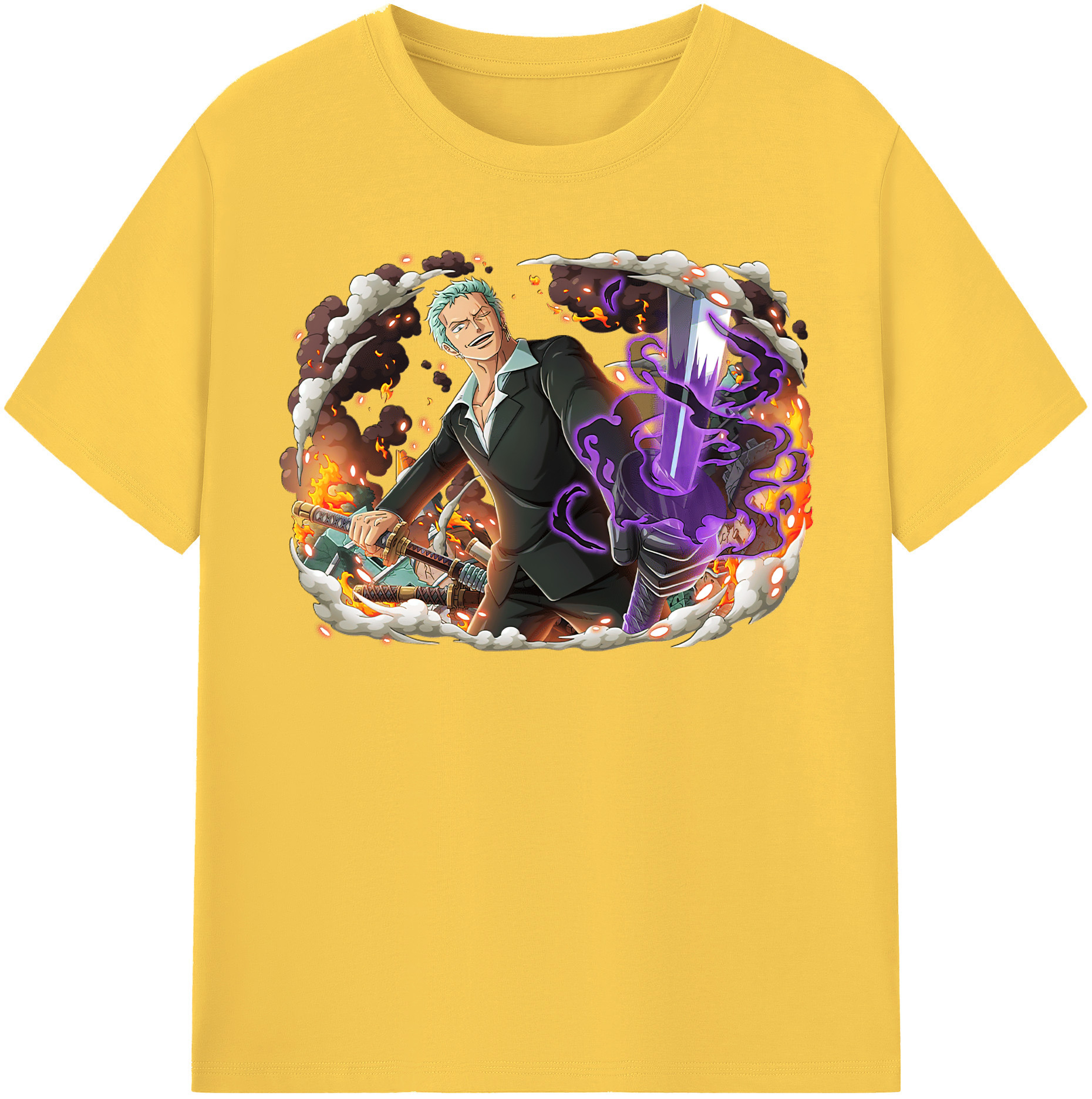 ワンピース ロロノア・ゾロ ONE PIECE Roronoa Zoro 綿100％半袖Tシャツ（フロントプリント）