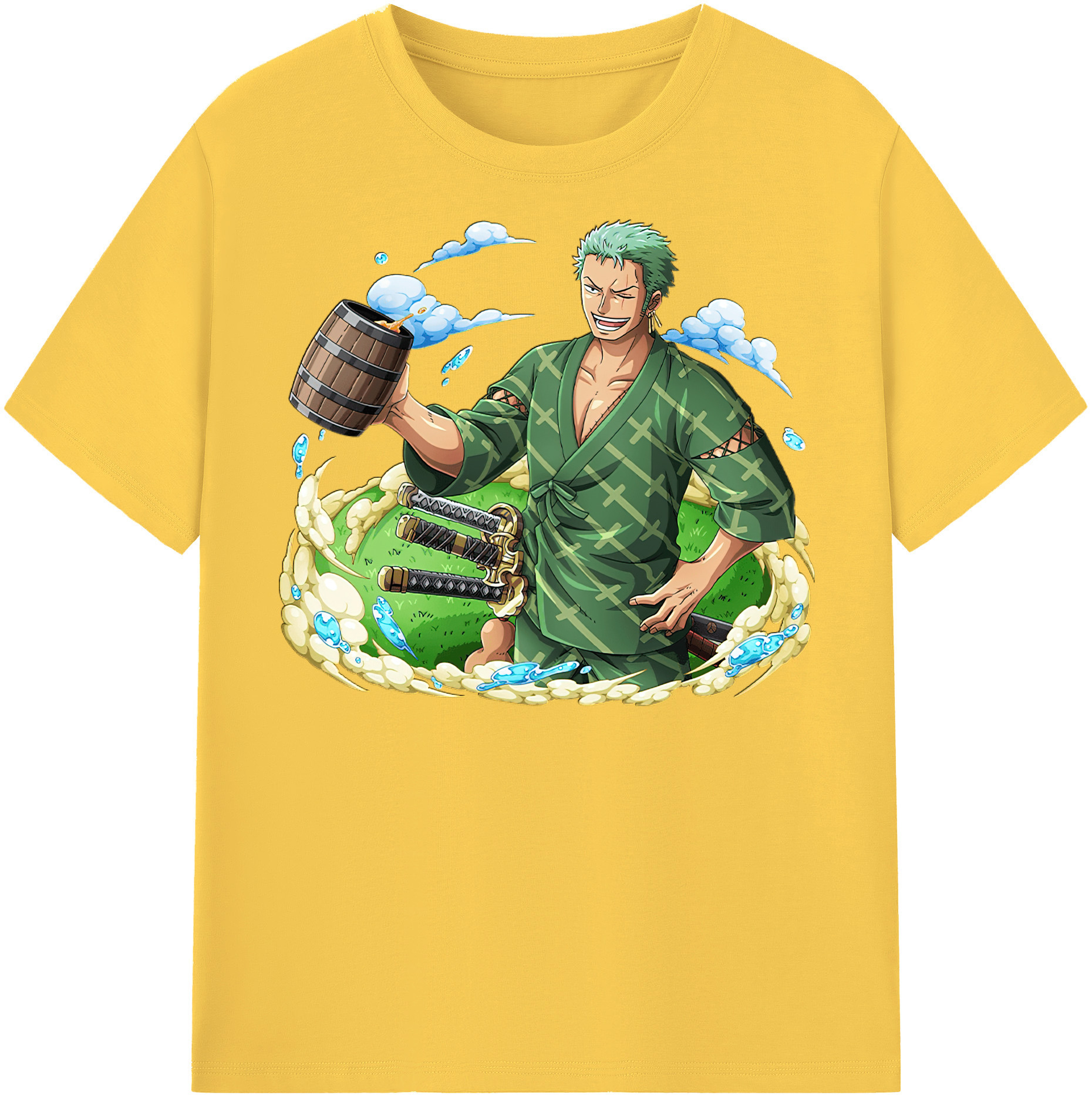 ワンピース ロロノア・ゾロ ONE PIECE Roronoa Zoro 綿100％半袖Tシャツ（フロントプリント）