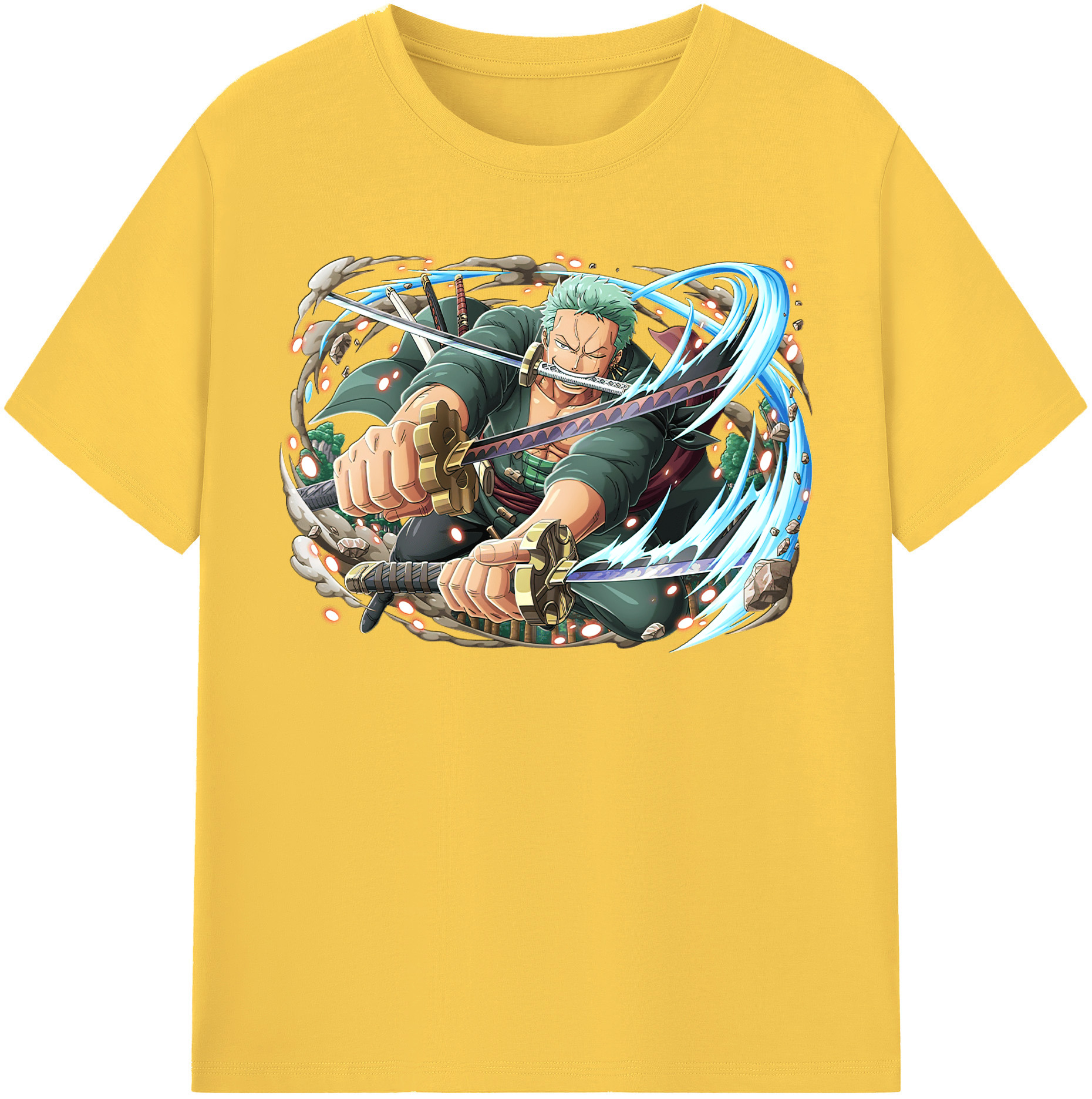 ワンピース ロロノア・ゾロ ONE PIECE Roronoa Zoro 綿100％半袖Tシャツ（フロントプリント）