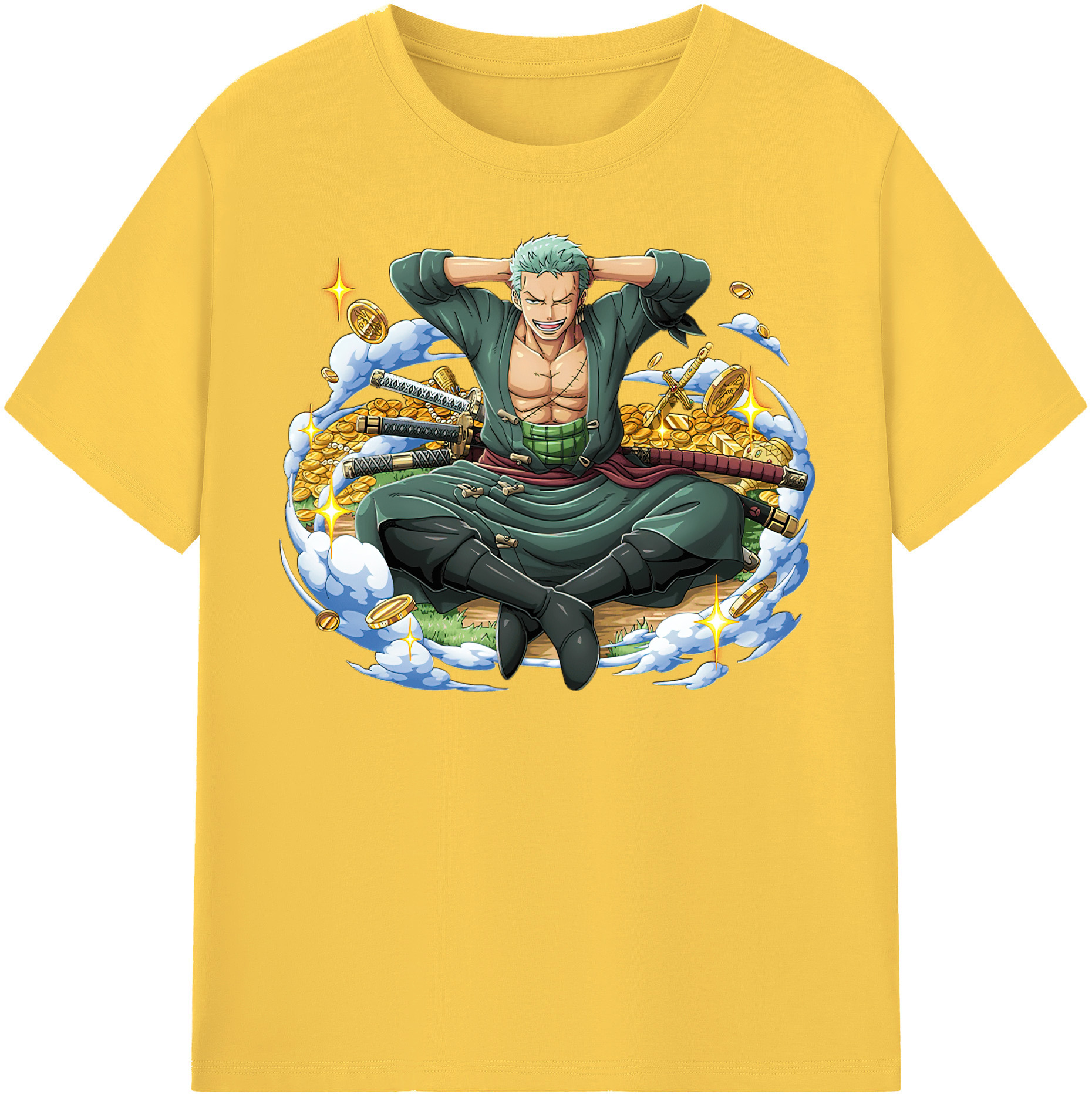 ワンピース ロロノア・ゾロ ONE PIECE Roronoa Zoro 綿100％半袖Tシャツ（フロントプリント）