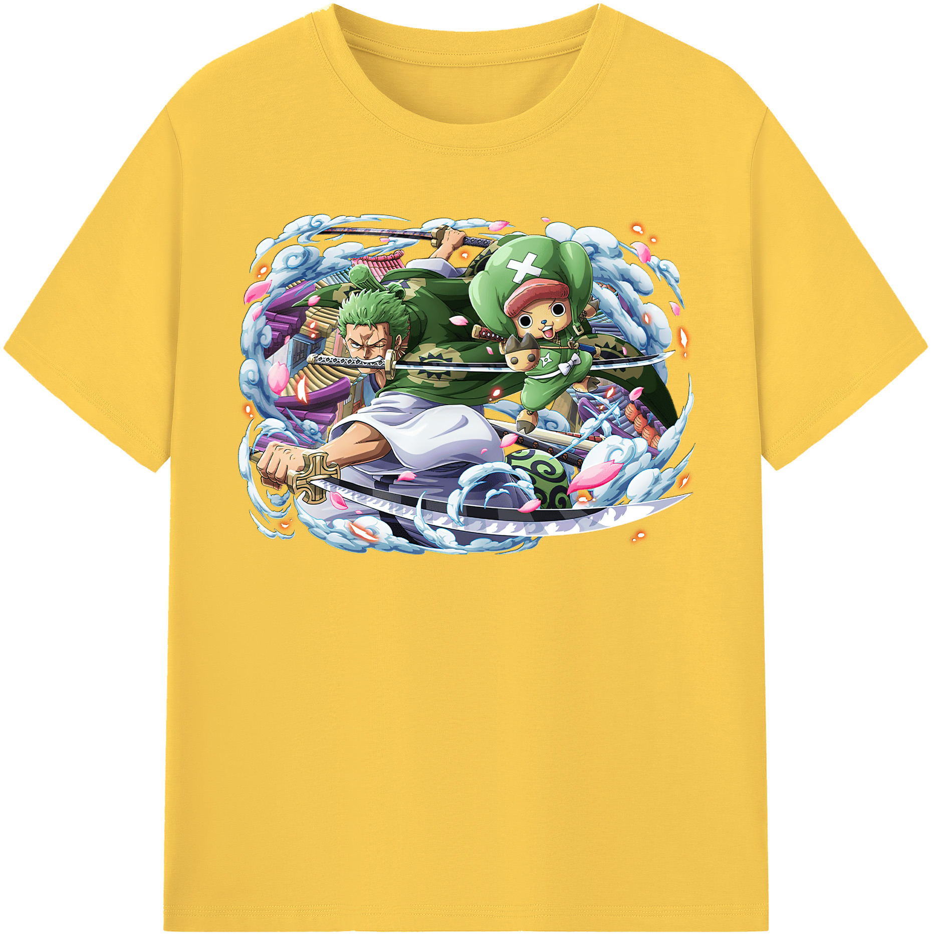 ワンピース ロロノア・ゾロ ONE PIECE Roronoa Zoro 綿100％半袖Tシャツ（フロントプリント）