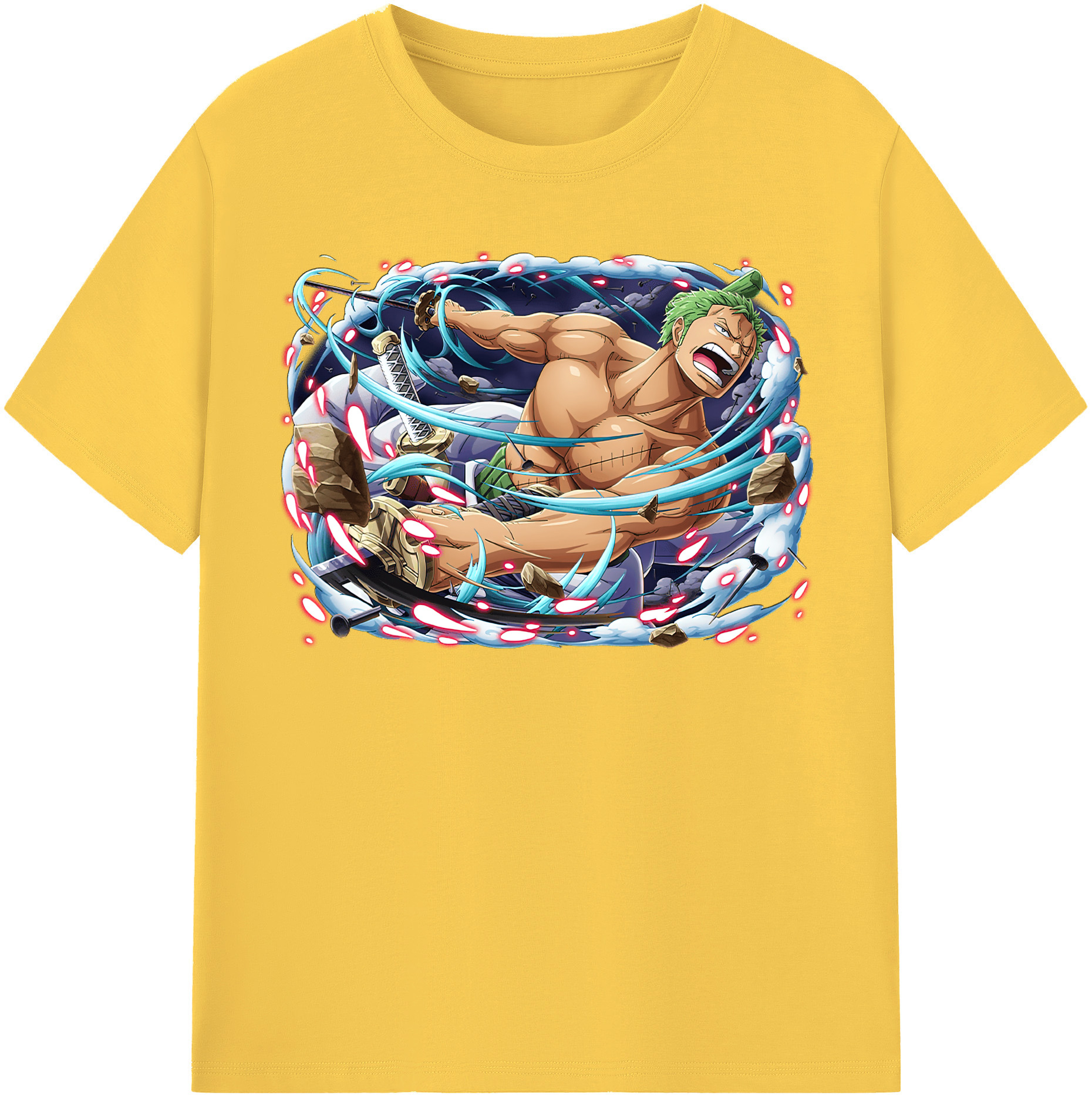 ワンピース ロロノア・ゾロ ONE PIECE Roronoa Zoro 綿100％半袖Tシャツ（フロントプリント）