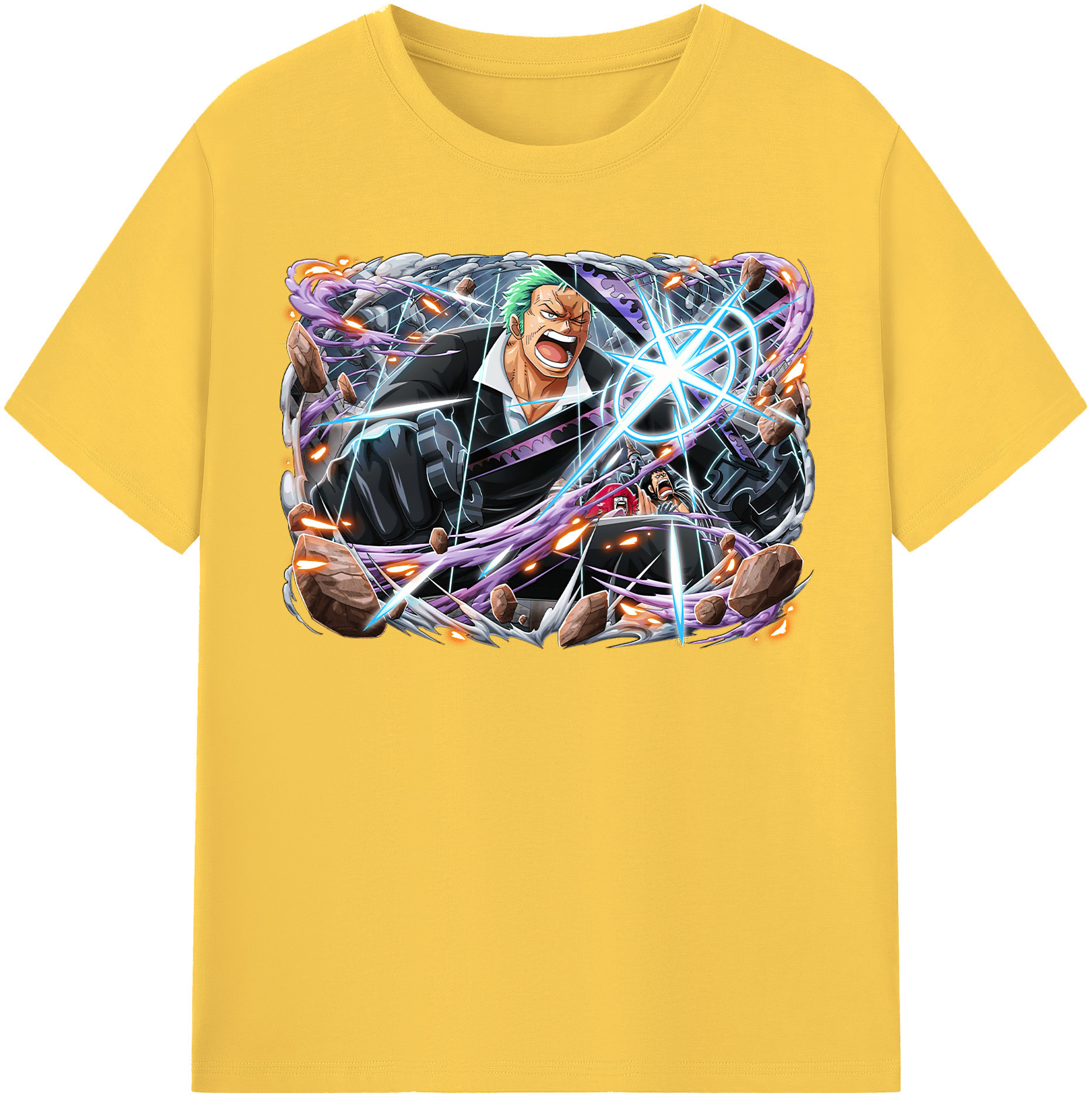 ワンピース ロロノア・ゾロ ONE PIECE Roronoa Zoro 綿100％半袖Tシャツ（フロントプリント）