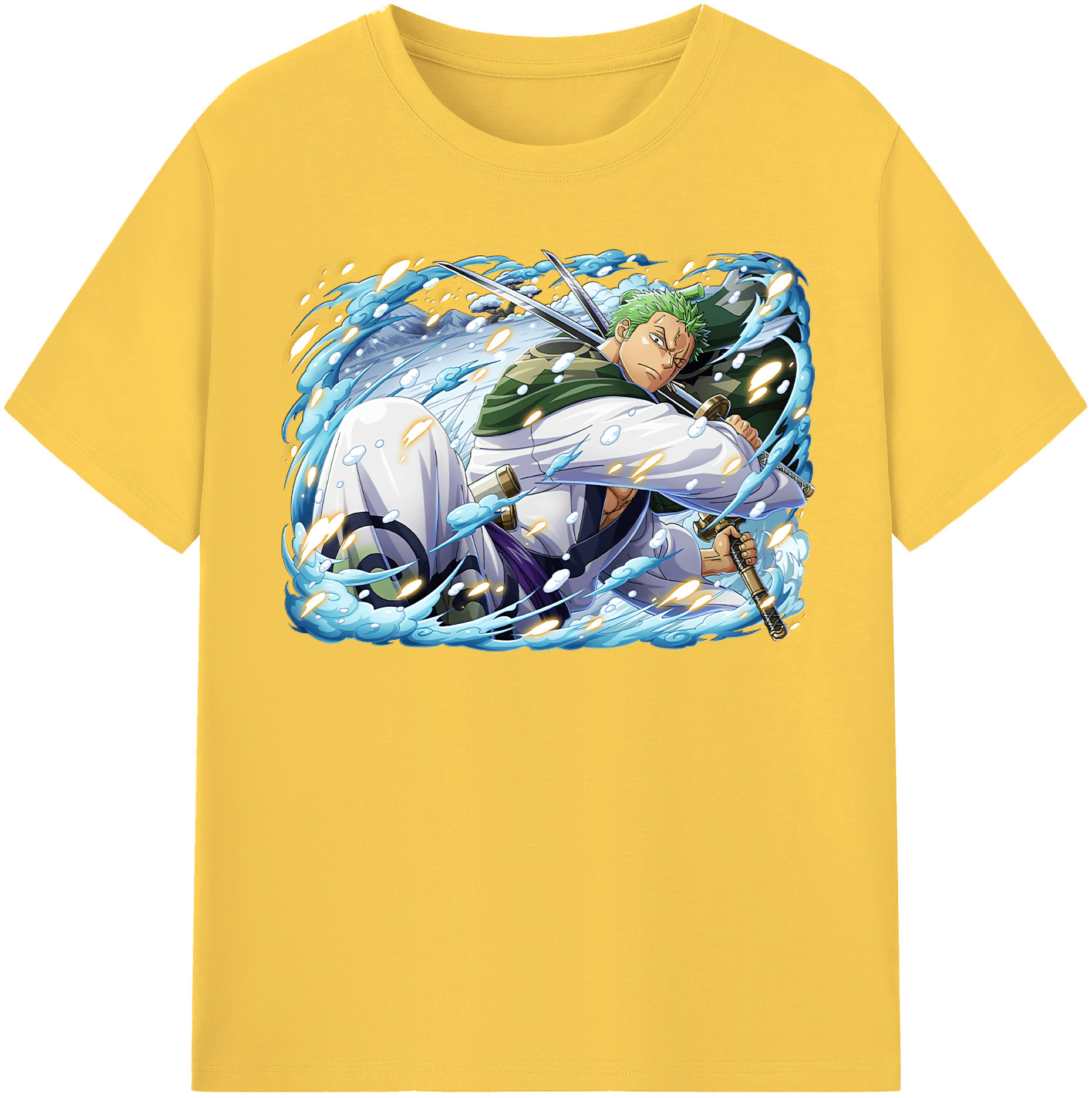 ワンピース ロロノア・ゾロ ONE PIECE Roronoa Zoro 綿100％半袖Tシャツ（フロントプリント）