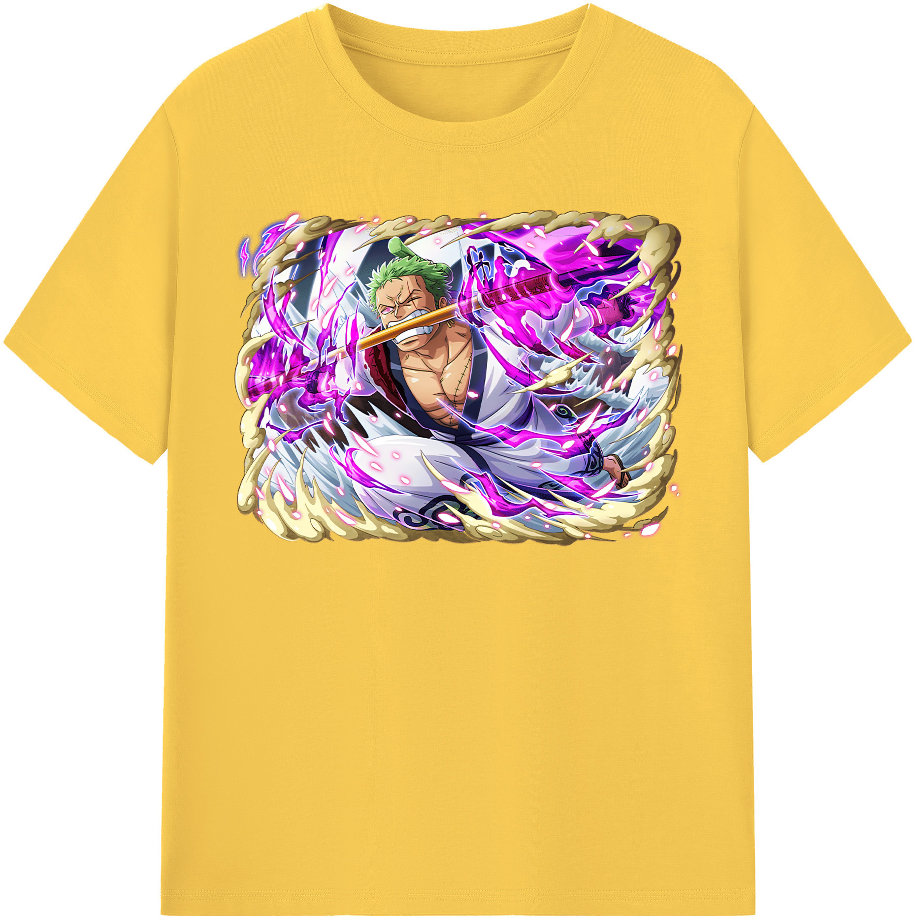 ワンピース ロロノア・ゾロ ONE PIECE Roronoa Zoro 綿100％半袖Tシャツ（フロントプリント）