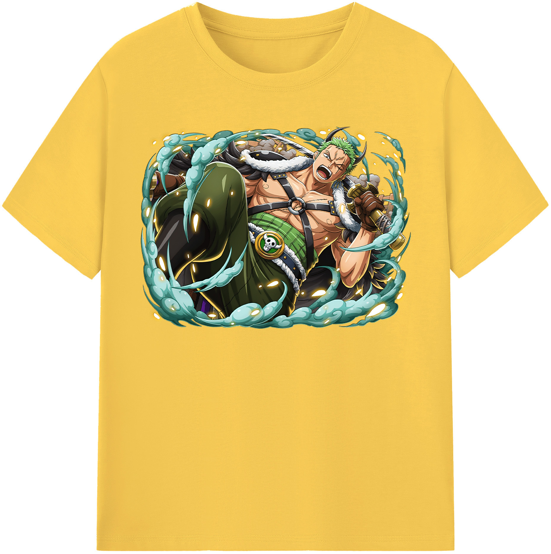 ワンピース ロロノア・ゾロ ONE PIECE Roronoa Zoro 綿100％半袖Tシャツ（フロントプリント）