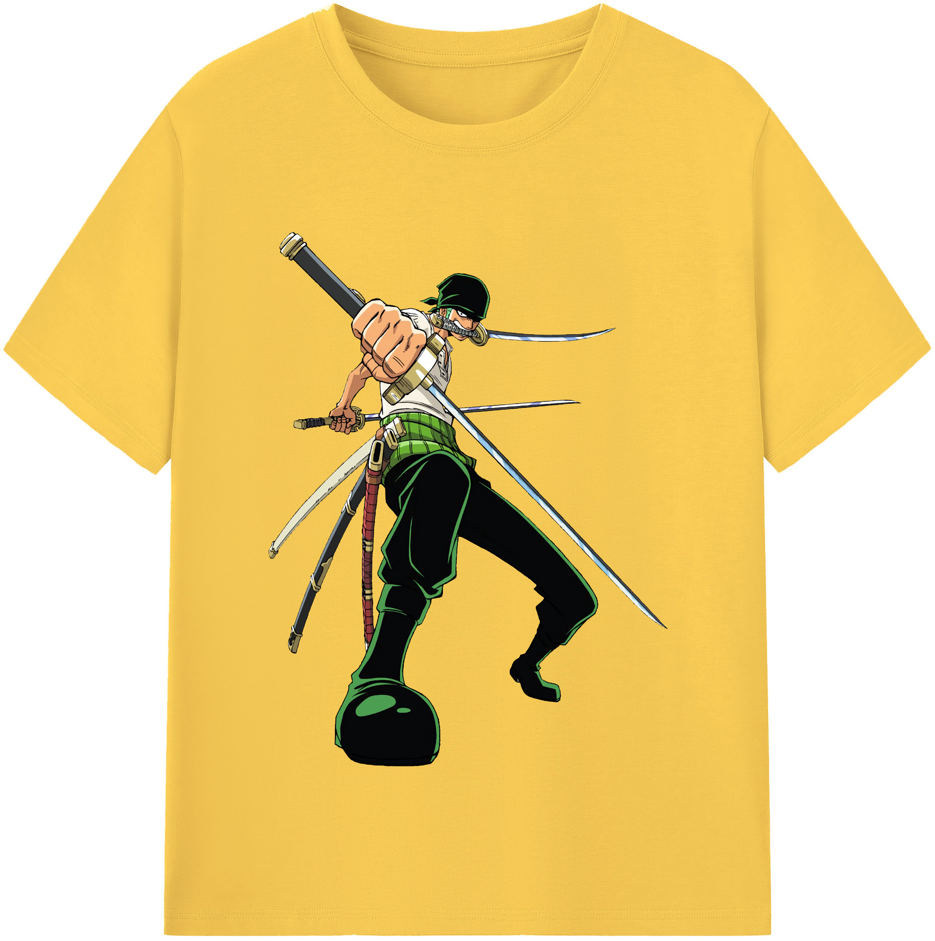 ワンピース ロロノア・ゾロ ONE PIECE Roronoa Zoro 綿100％半袖Tシャツ（フロントプリント）