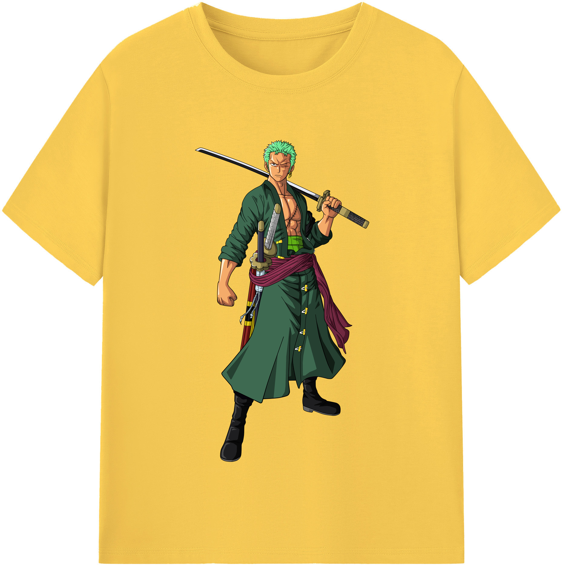 ワンピース ロロノア・ゾロ ONE PIECE Roronoa Zoro 綿100％半袖Tシャツ（フロントプリント）