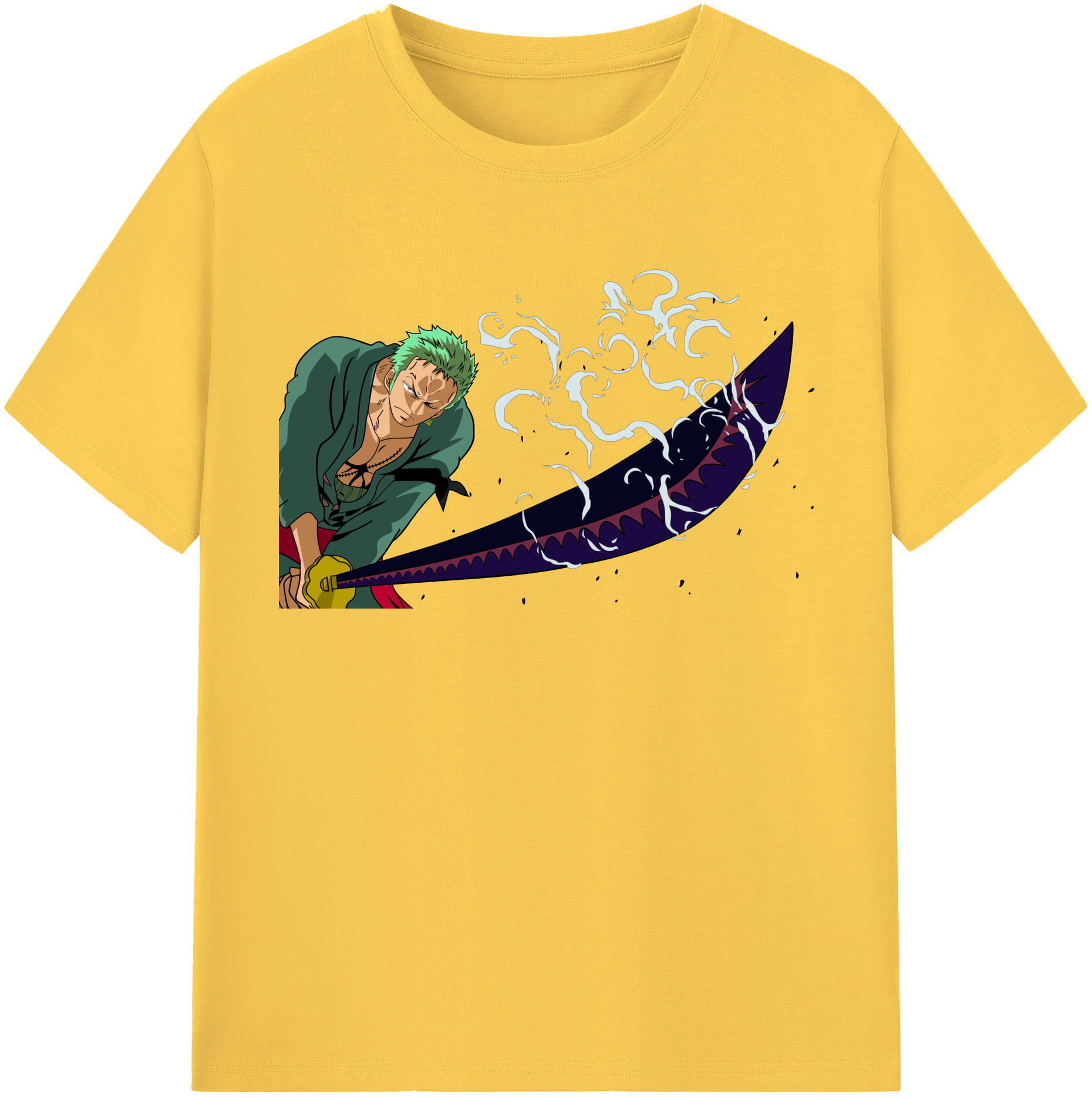 ワンピース ロロノア・ゾロ ONE PIECE Roronoa Zoro 綿100％半袖Tシャツ（フロントプリント）