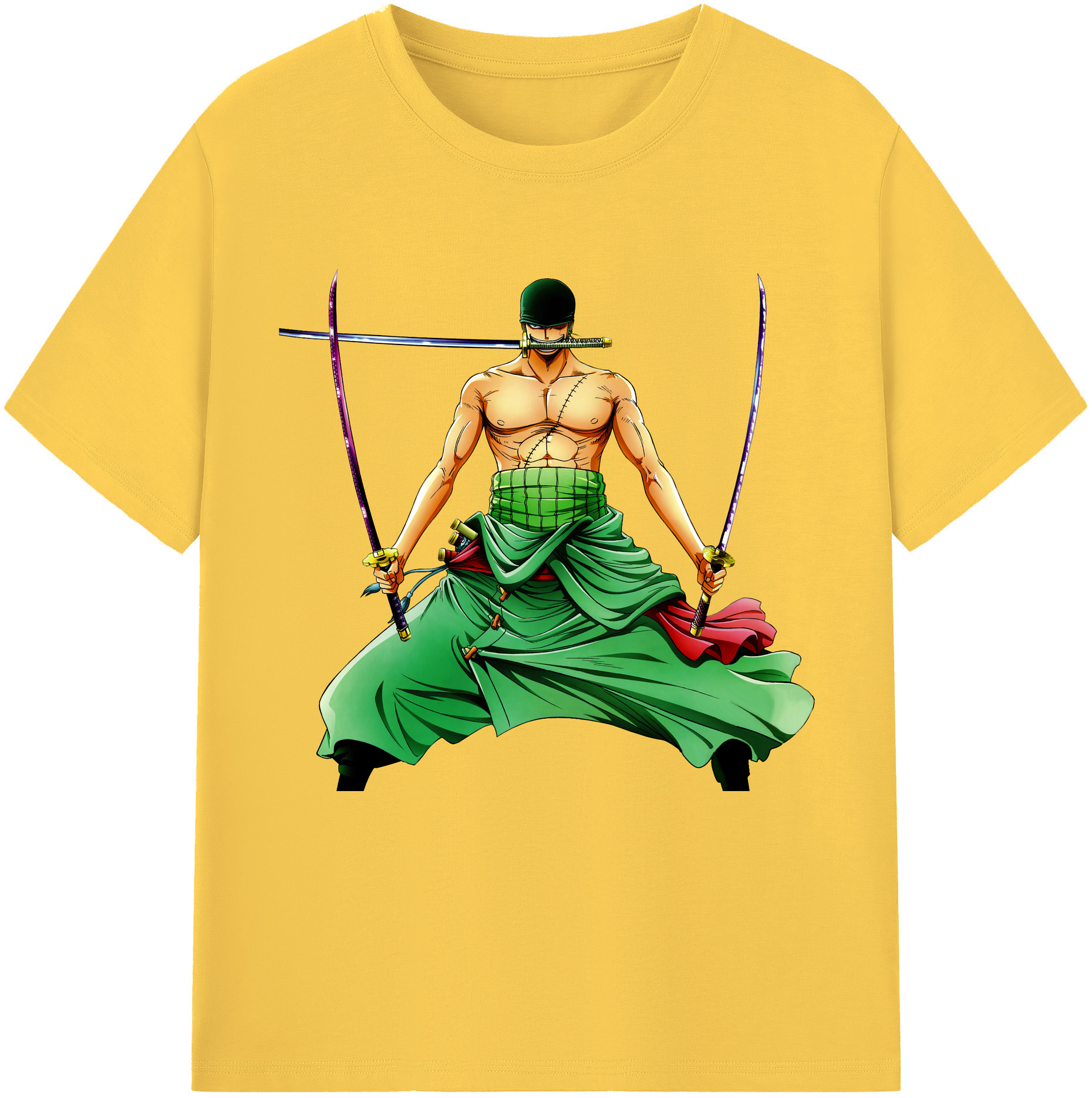 ワンピース ロロノア・ゾロ ONE PIECE Roronoa Zoro 綿100％半袖Tシャツ（フロントプリント）