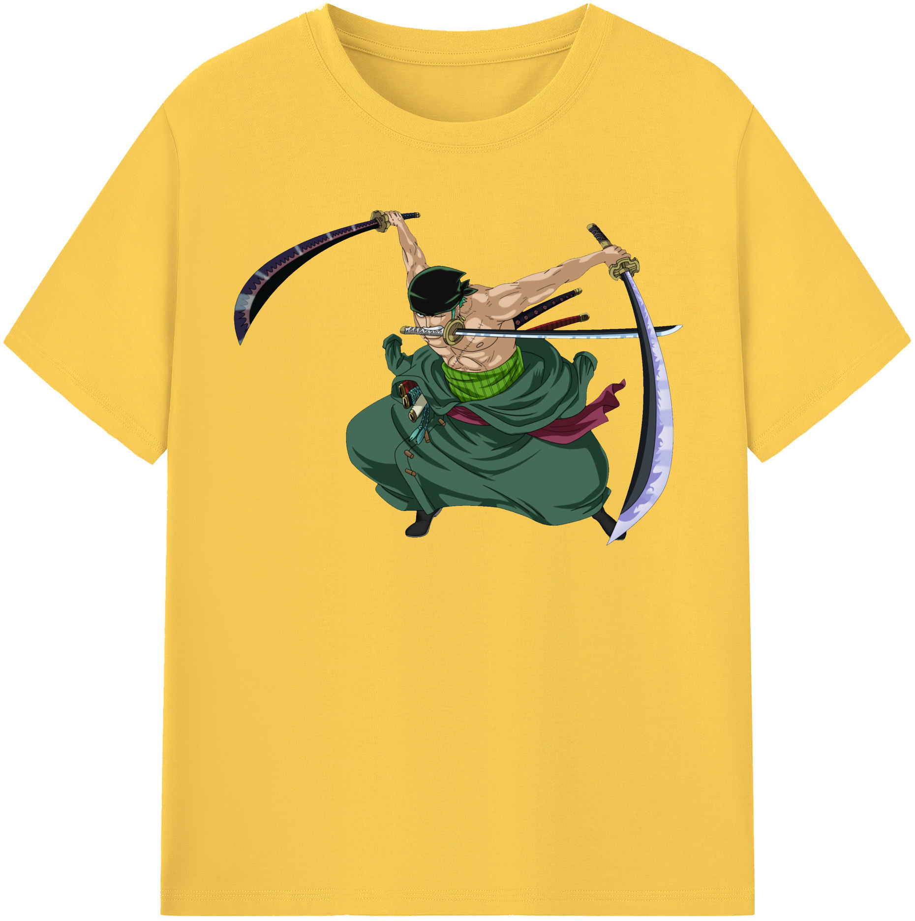 ワンピース ロロノア・ゾロ ONE PIECE Roronoa Zoro 綿100％半袖Tシャツ（フロントプリント）