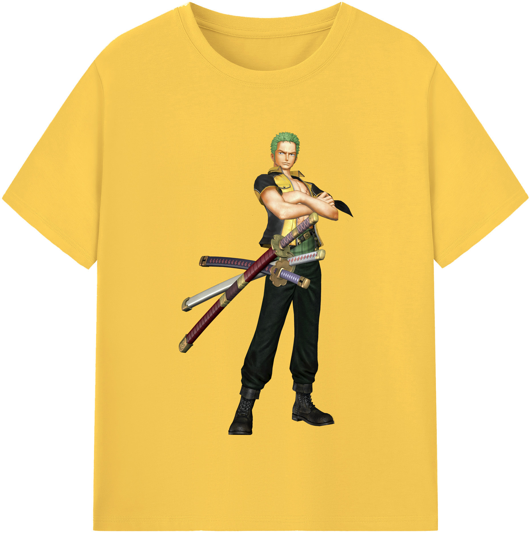 ワンピース ロロノア・ゾロ ONE PIECE Roronoa Zoro 綿100％半袖Tシャツ（フロントプリント）