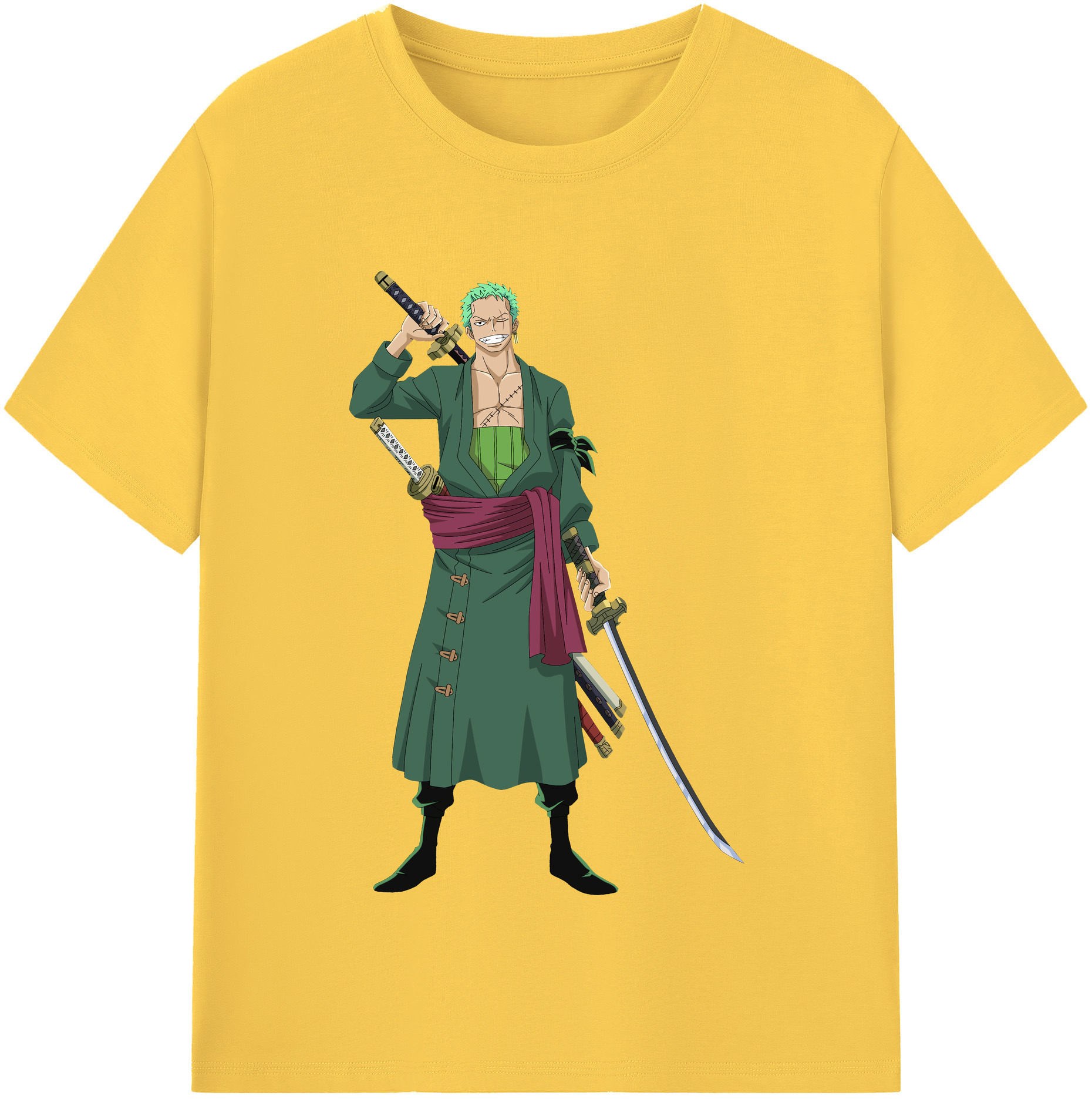 ワンピース ロロノア・ゾロ ONE PIECE Roronoa Zoro 綿100％半袖Tシャツ（フロントプリント）