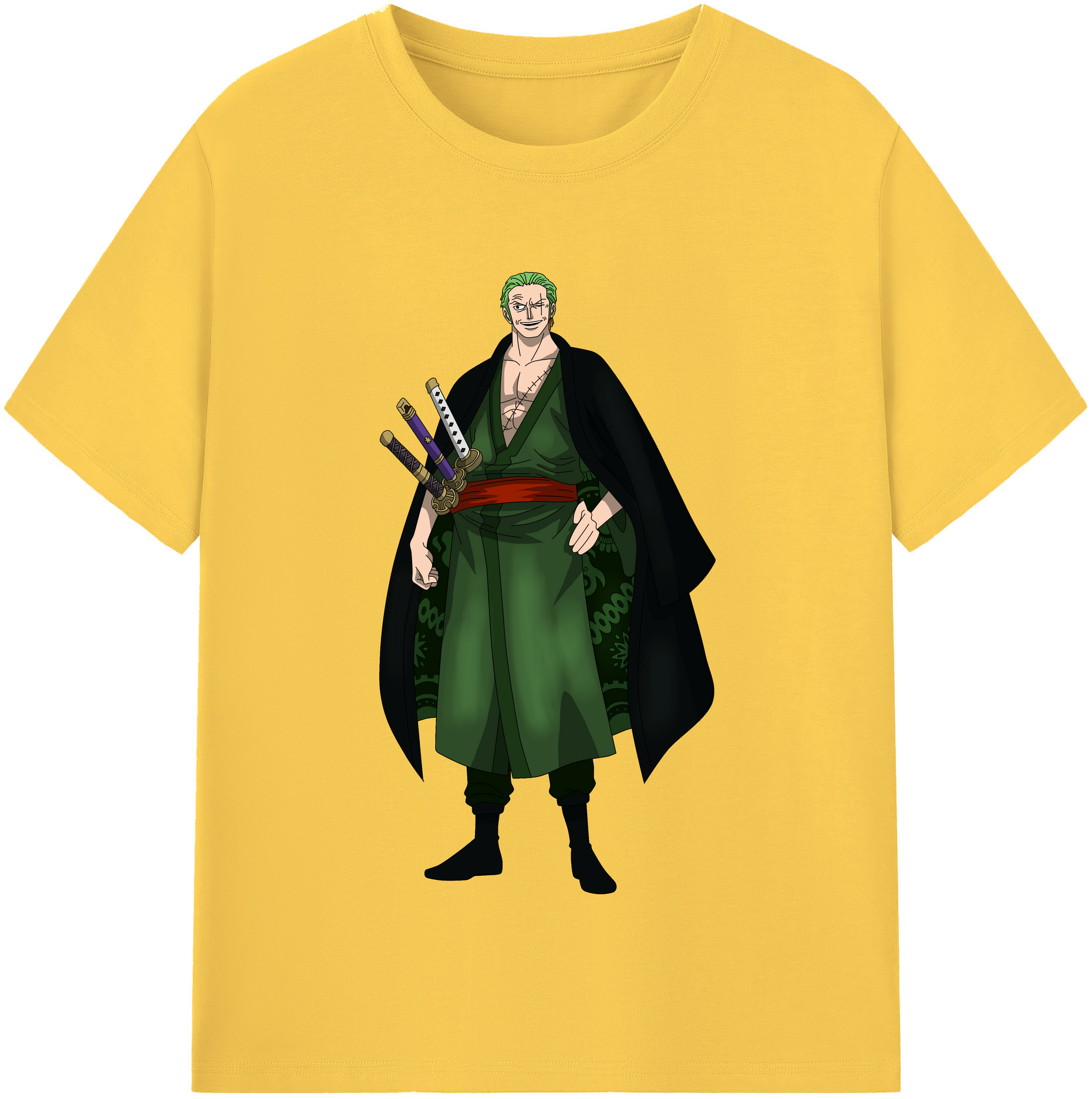 ワンピース ロロノア・ゾロ ONE PIECE Roronoa Zoro 綿100％半袖Tシャツ（フロントプリント）
