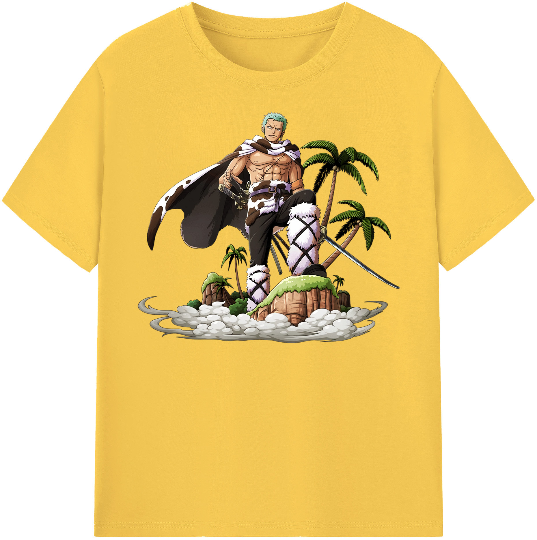 ワンピース ロロノア・ゾロ ONE PIECE Roronoa Zoro 綿100％半袖Tシャツ（フロントプリント）