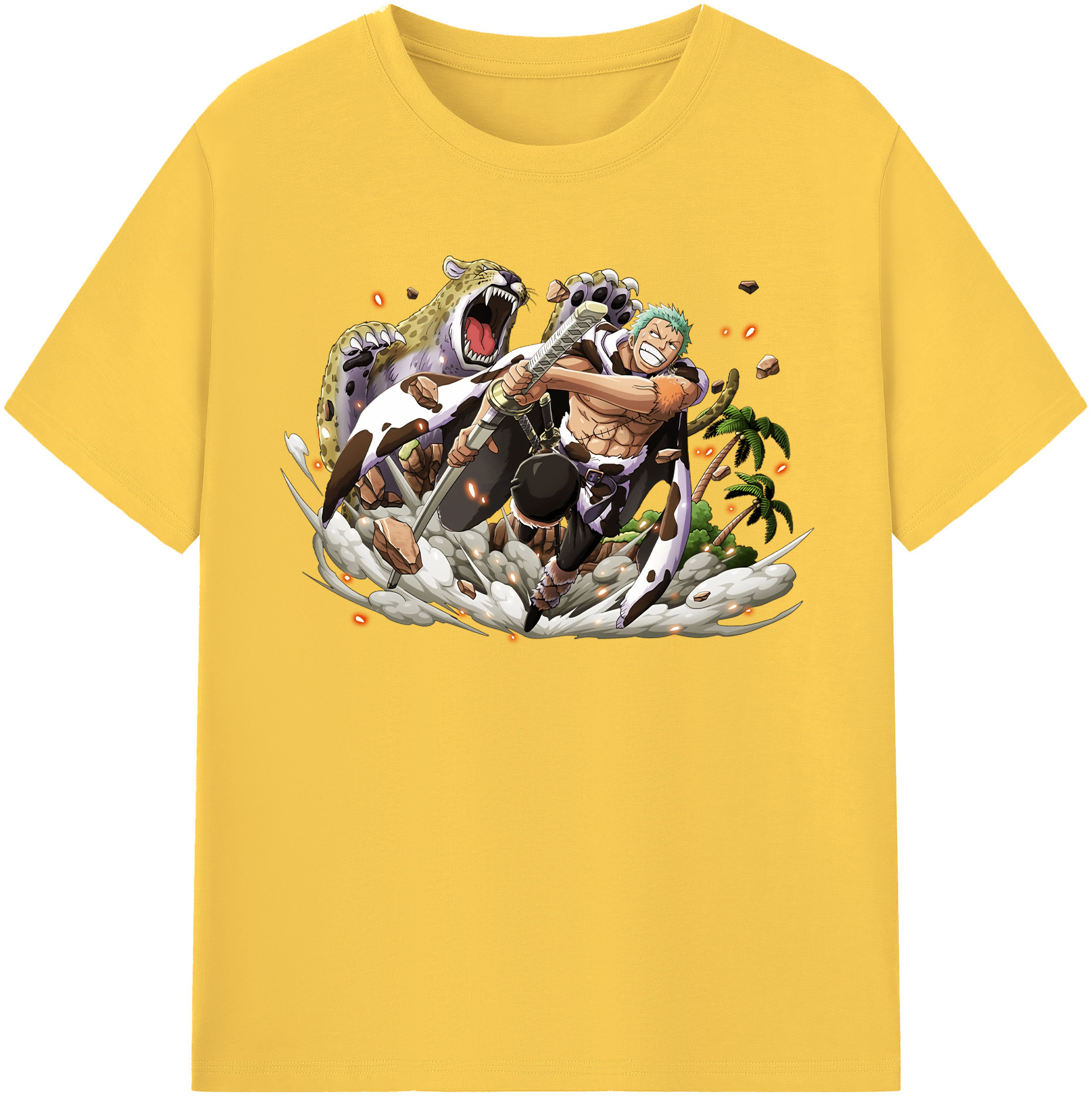 ワンピース ロロノア・ゾロ ONE PIECE Roronoa Zoro 綿100％半袖Tシャツ（フロントプリント）