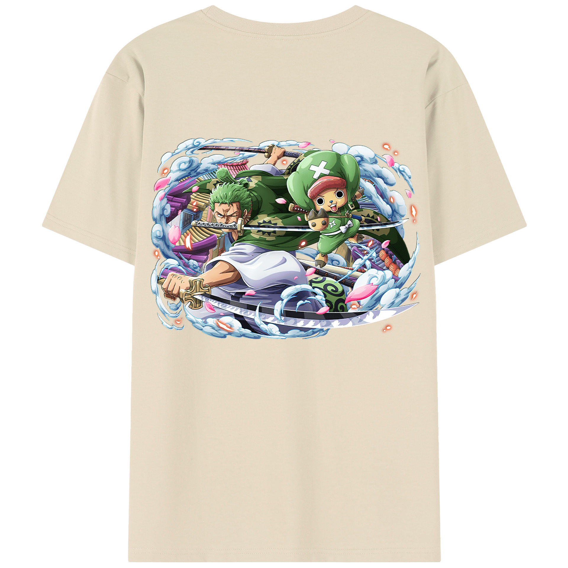 ワンピース ロロノア・ゾロ ONE PIECE Roronoa Zoro 綿100％半袖Tシャツ（背面プリント）