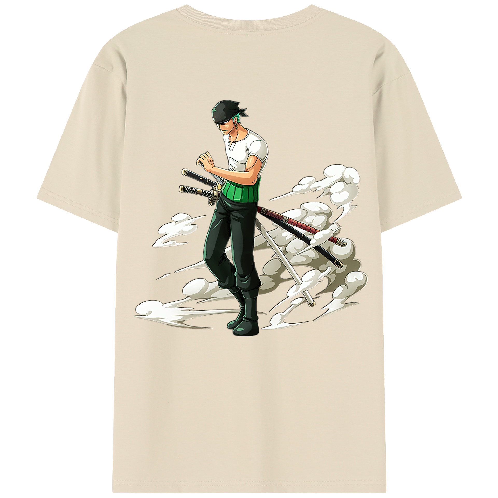 ワンピース ロロノア・ゾロ ONE PIECE Roronoa Zoro 綿100％半袖Tシャツ（背面プリント）