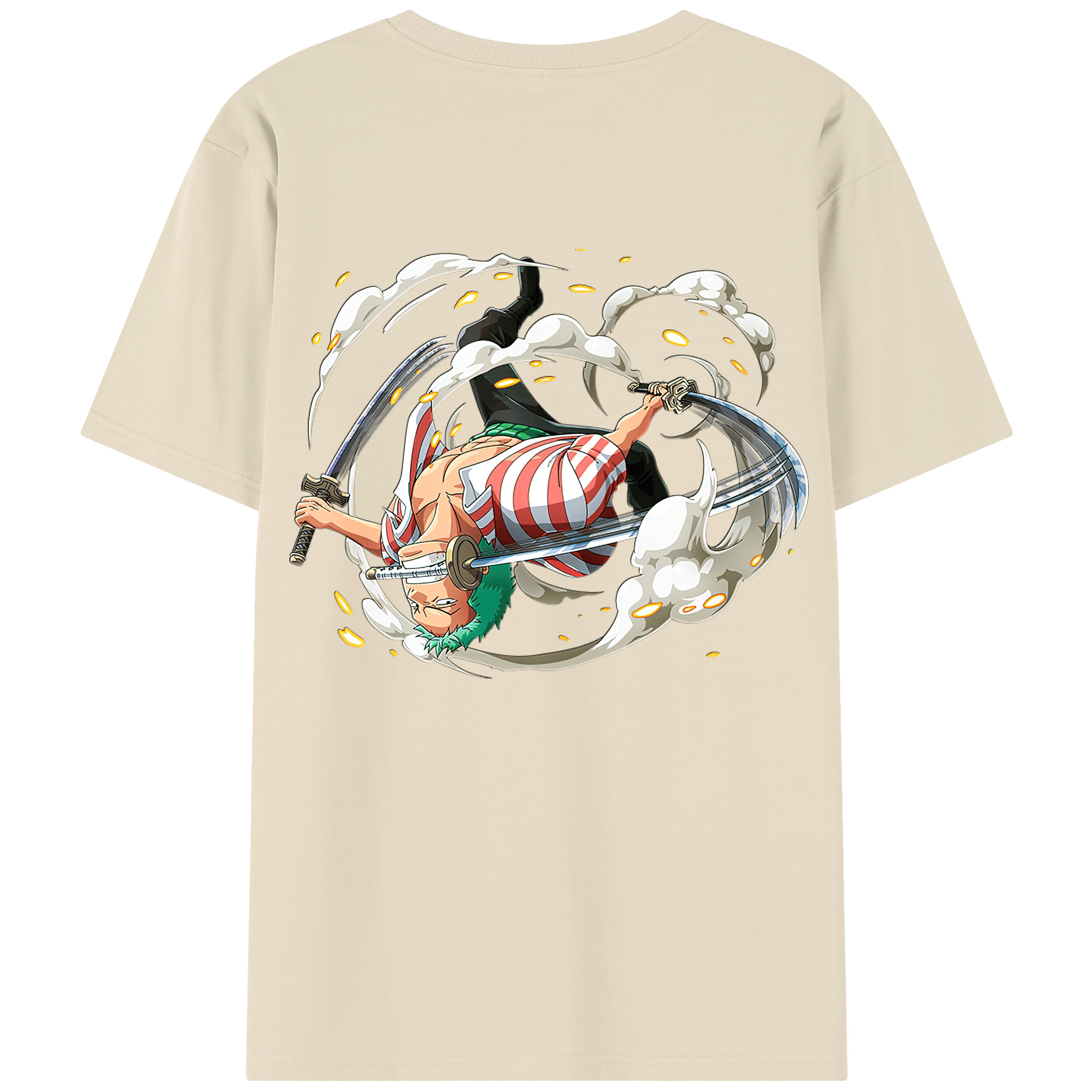 ワンピース ロロノア・ゾロ ONE PIECE Roronoa Zoro 綿100％半袖Tシャツ（背面プリント）