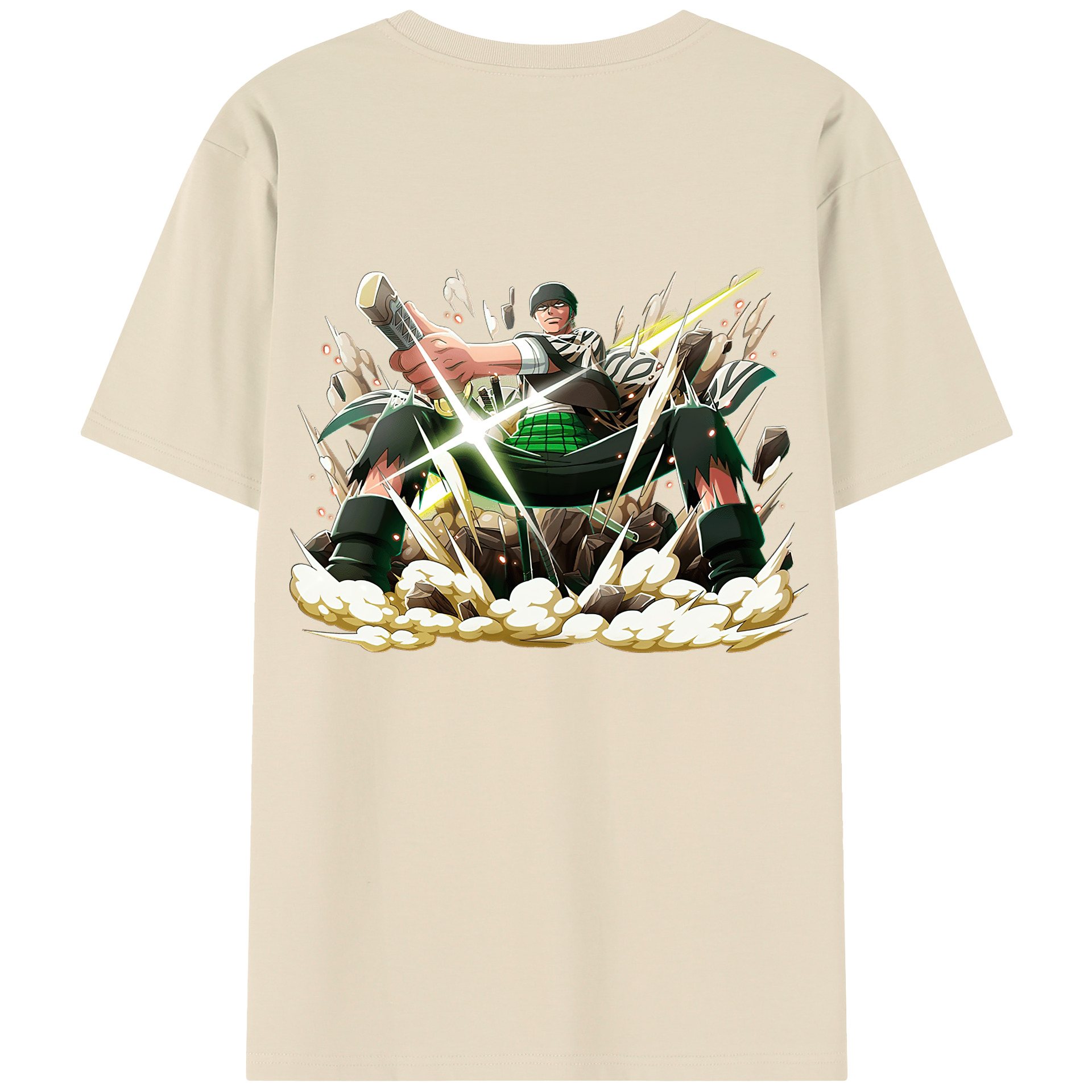 ワンピース ロロノア・ゾロ ONE PIECE Roronoa Zoro 綿100％半袖Tシャツ（背面プリント）