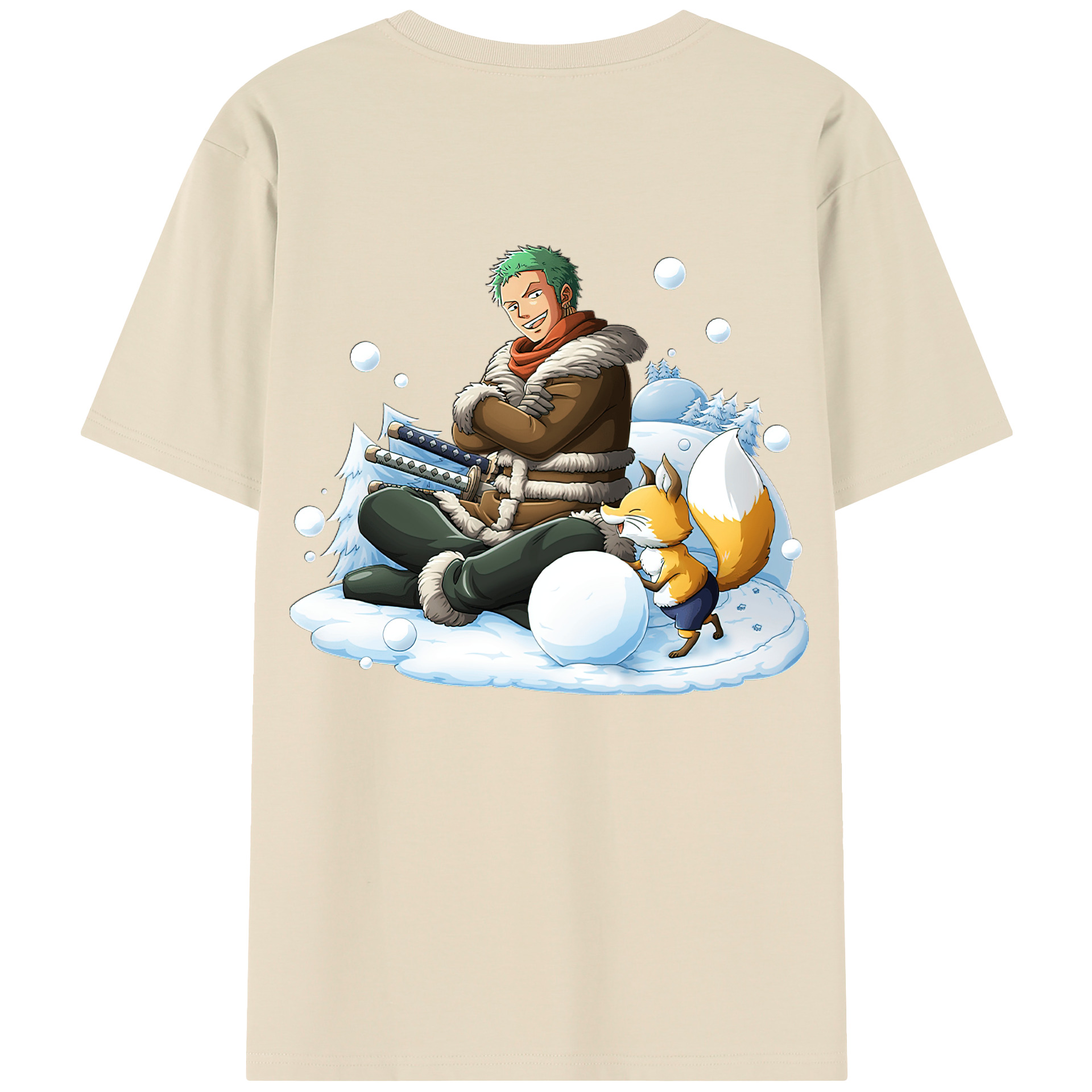 ワンピース ロロノア・ゾロ ONE PIECE Roronoa Zoro 綿100％半袖Tシャツ（背面プリント）