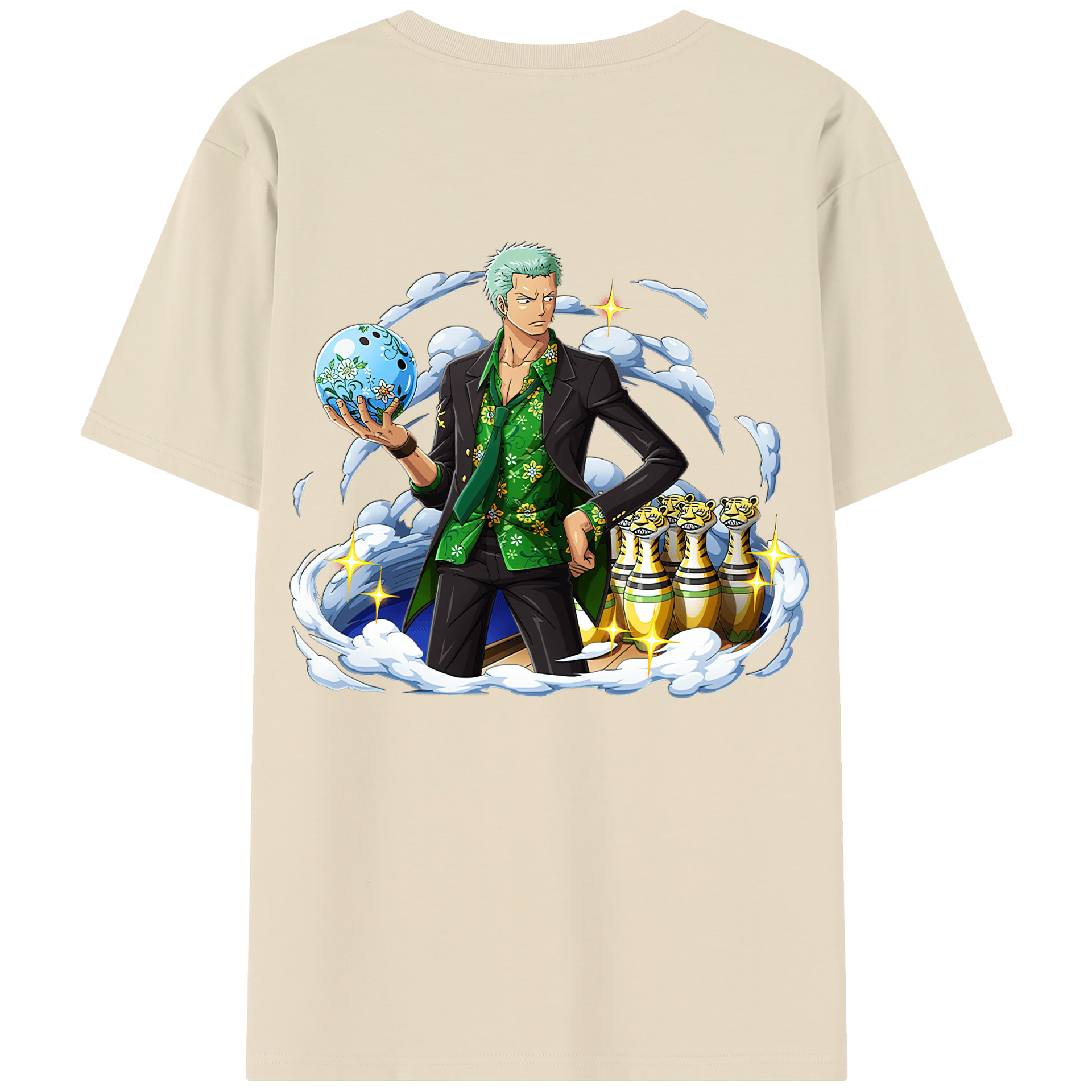 ワンピース ロロノア・ゾロ ONE PIECE Roronoa Zoro 綿100％半袖Tシャツ（背面プリント）