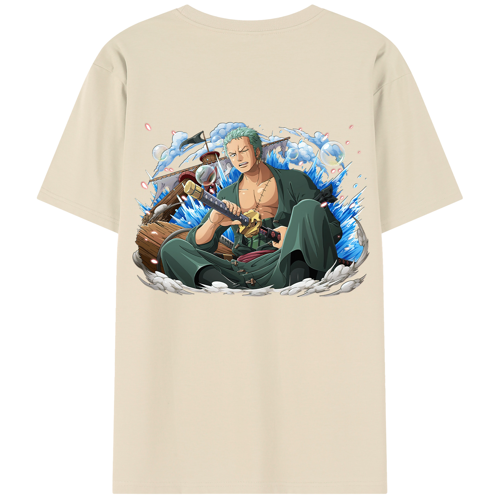 ワンピース ロロノア・ゾロ ONE PIECE Roronoa Zoro 綿100％半袖Tシャツ（背面プリント）