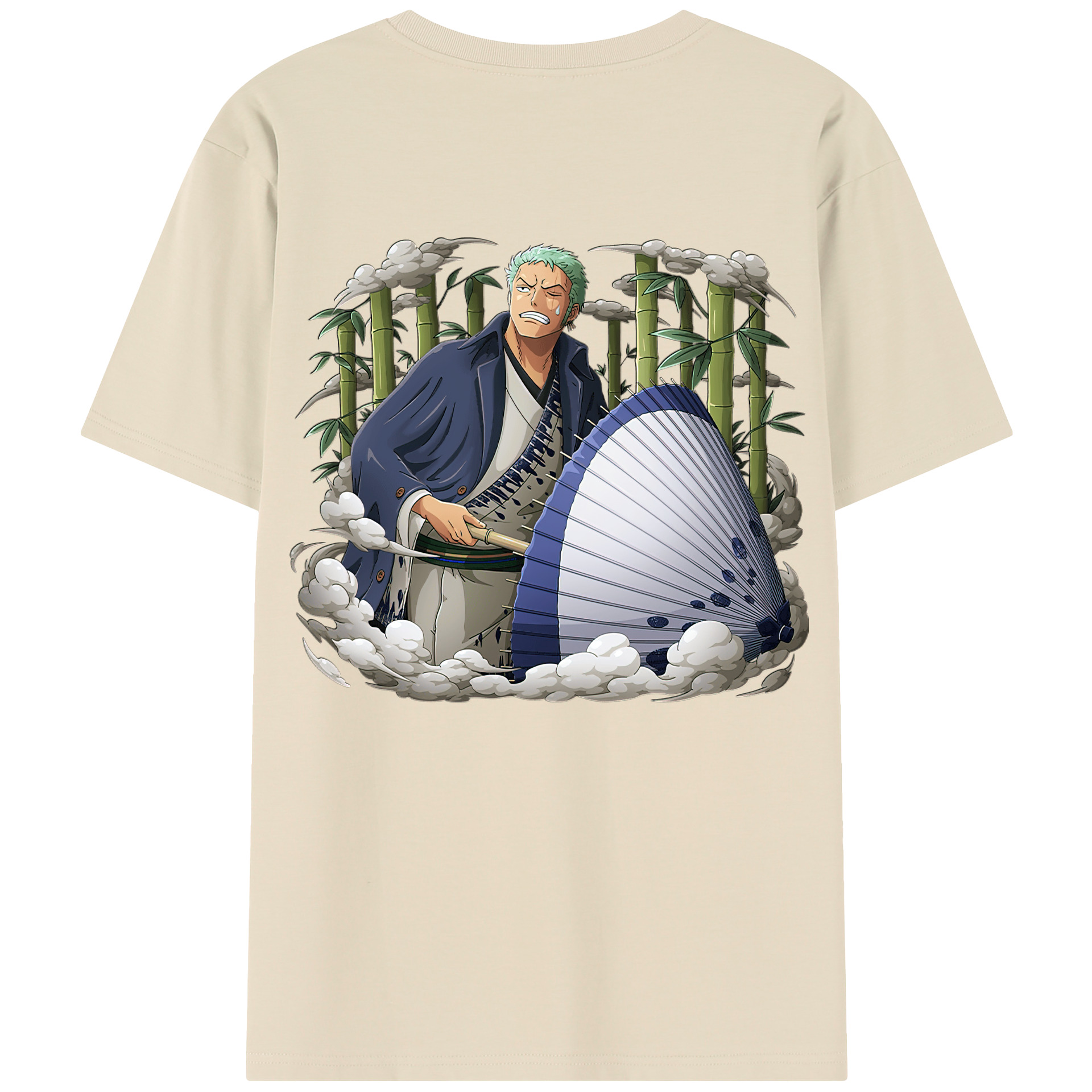 ワンピース ロロノア・ゾロ ONE PIECE Roronoa Zoro 綿100％半袖Tシャツ（背面プリント）
