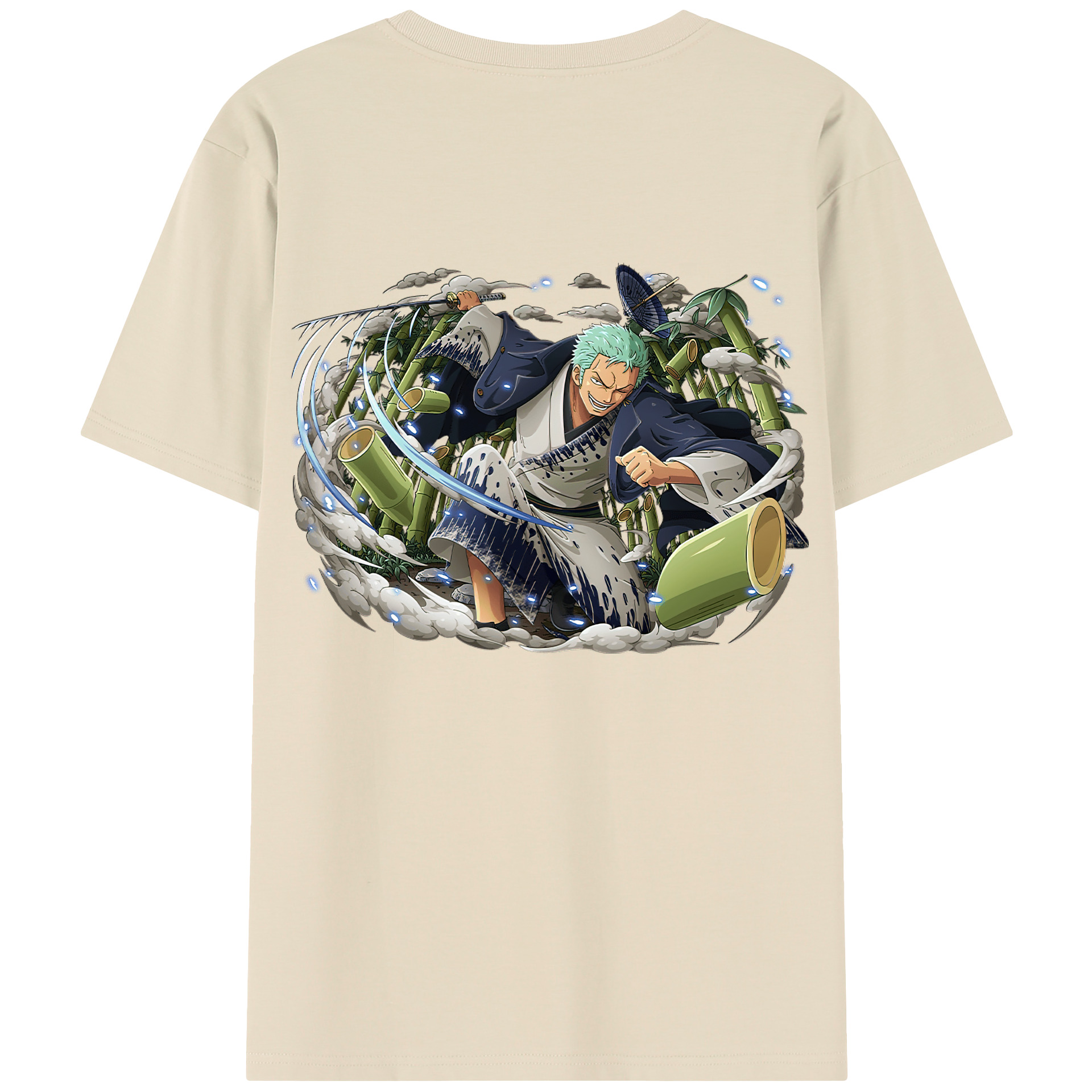 ワンピース ロロノア・ゾロ ONE PIECE Roronoa Zoro 綿100％半袖Tシャツ（背面プリント）