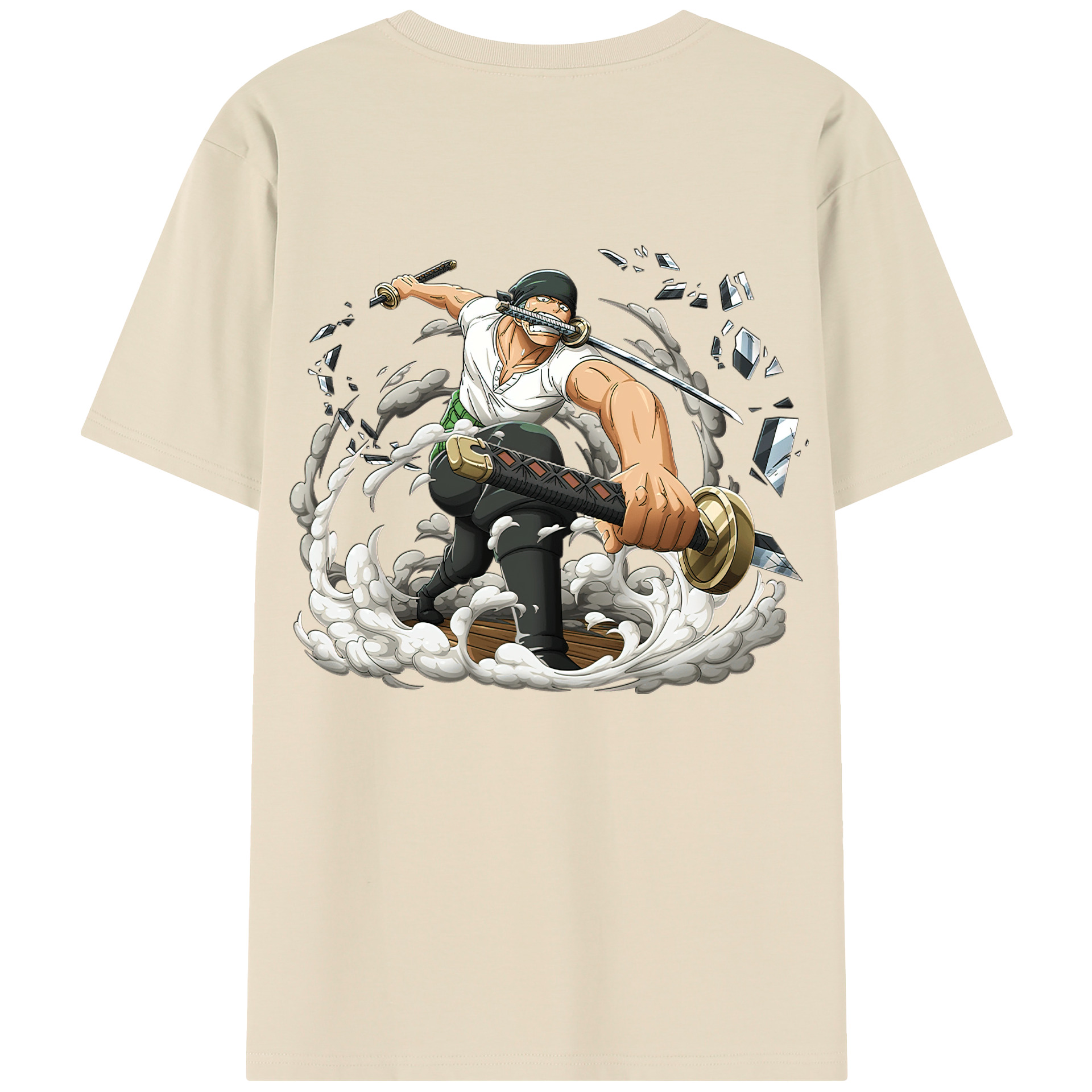 ワンピース ロロノア・ゾロ ONE PIECE Roronoa Zoro 綿100％半袖Tシャツ（背面プリント）