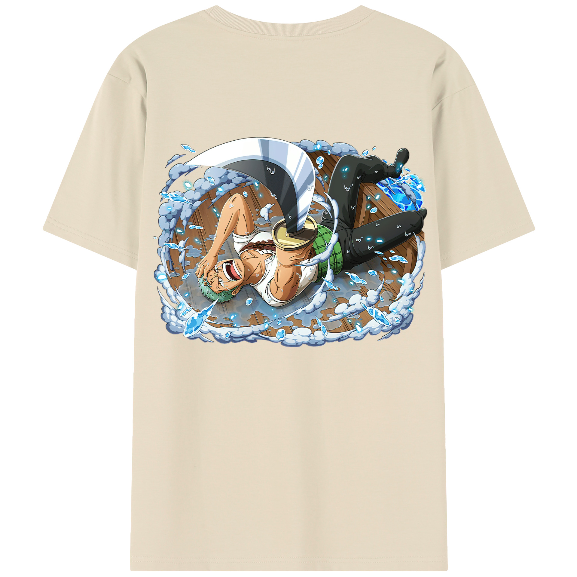 ワンピース ロロノア・ゾロ ONE PIECE Roronoa Zoro 綿100％半袖Tシャツ（背面プリント）