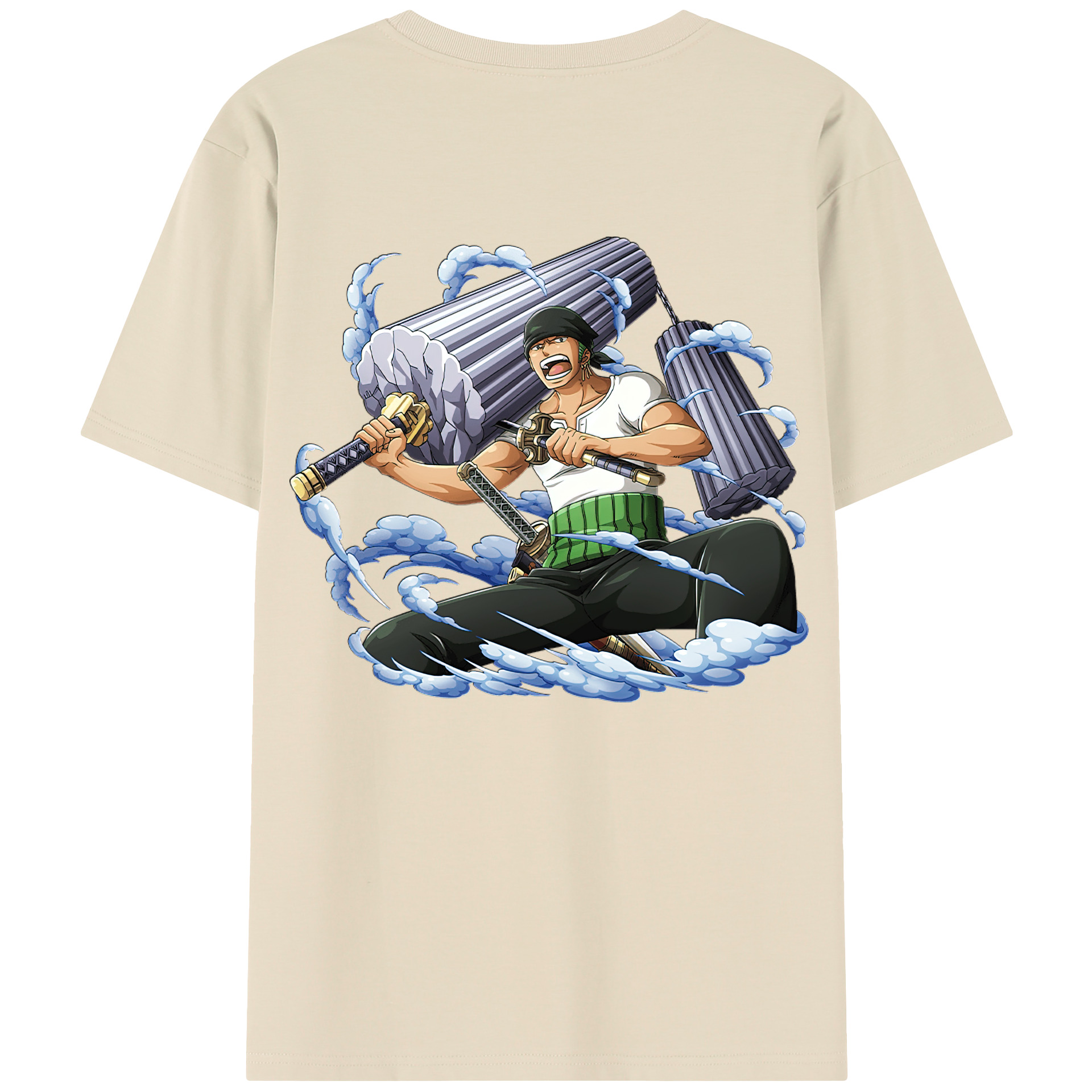 ワンピース ロロノア・ゾロ ONE PIECE Roronoa Zoro 綿100％半袖Tシャツ（背面プリント）