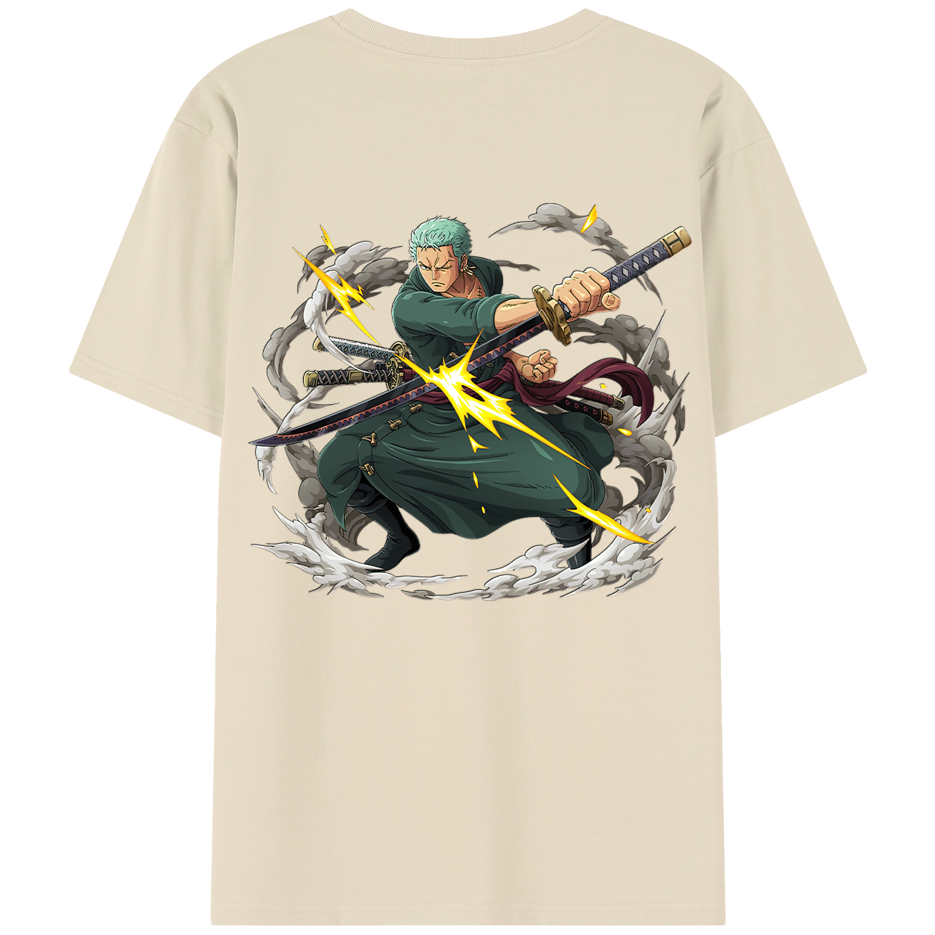 ワンピース ロロノア・ゾロ ONE PIECE Roronoa Zoro 綿100％半袖Tシャツ（背面プリント）